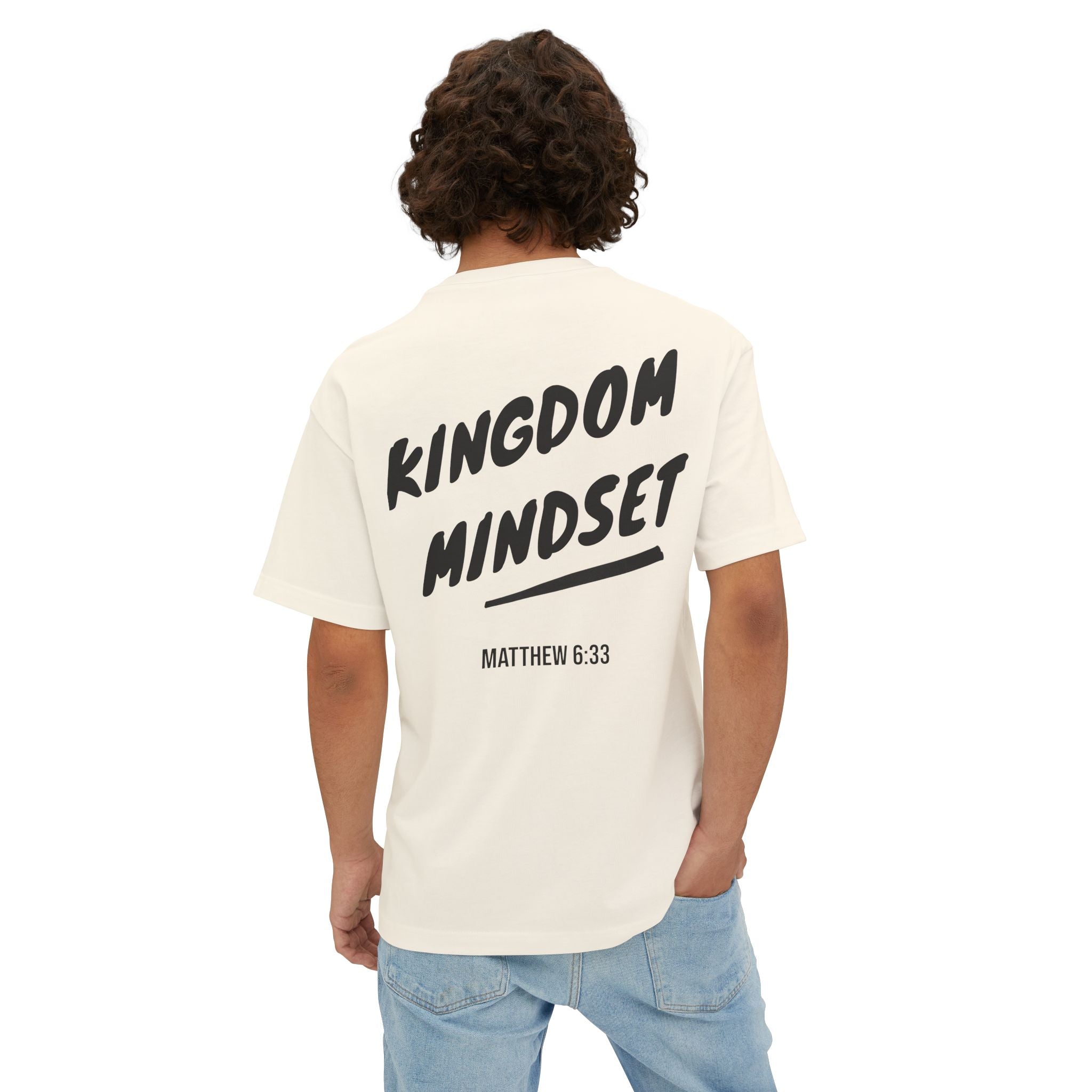 Kingdom Mindset Oversized Tee— Faith-Inspired Scripture (Matthew 6:33)