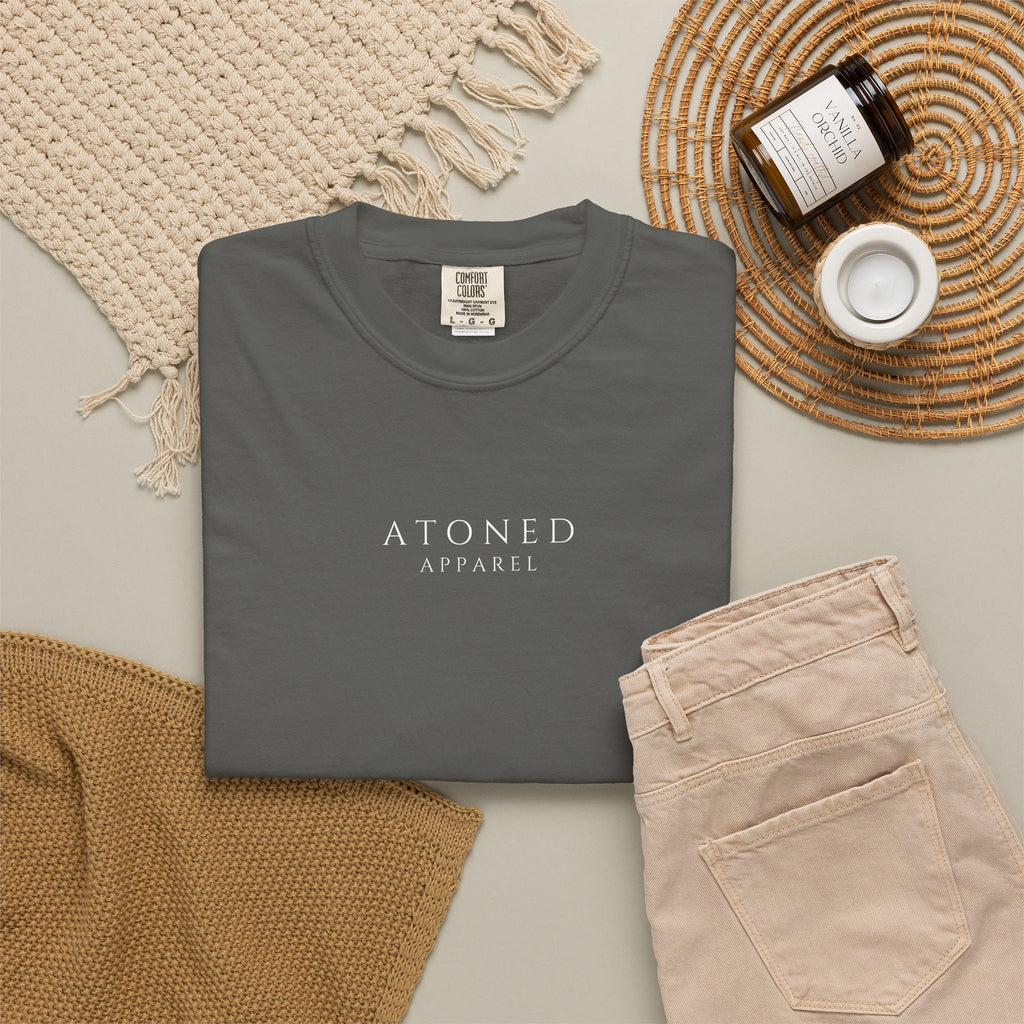 Faith Family Forever T‑Shirt — Atoned Apparel Garment‑Dyed Tee