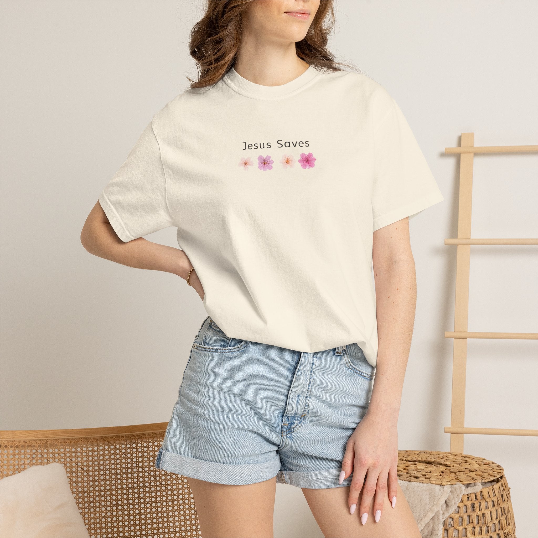Jesus Saves Floral T-Shirt — Christian Tee