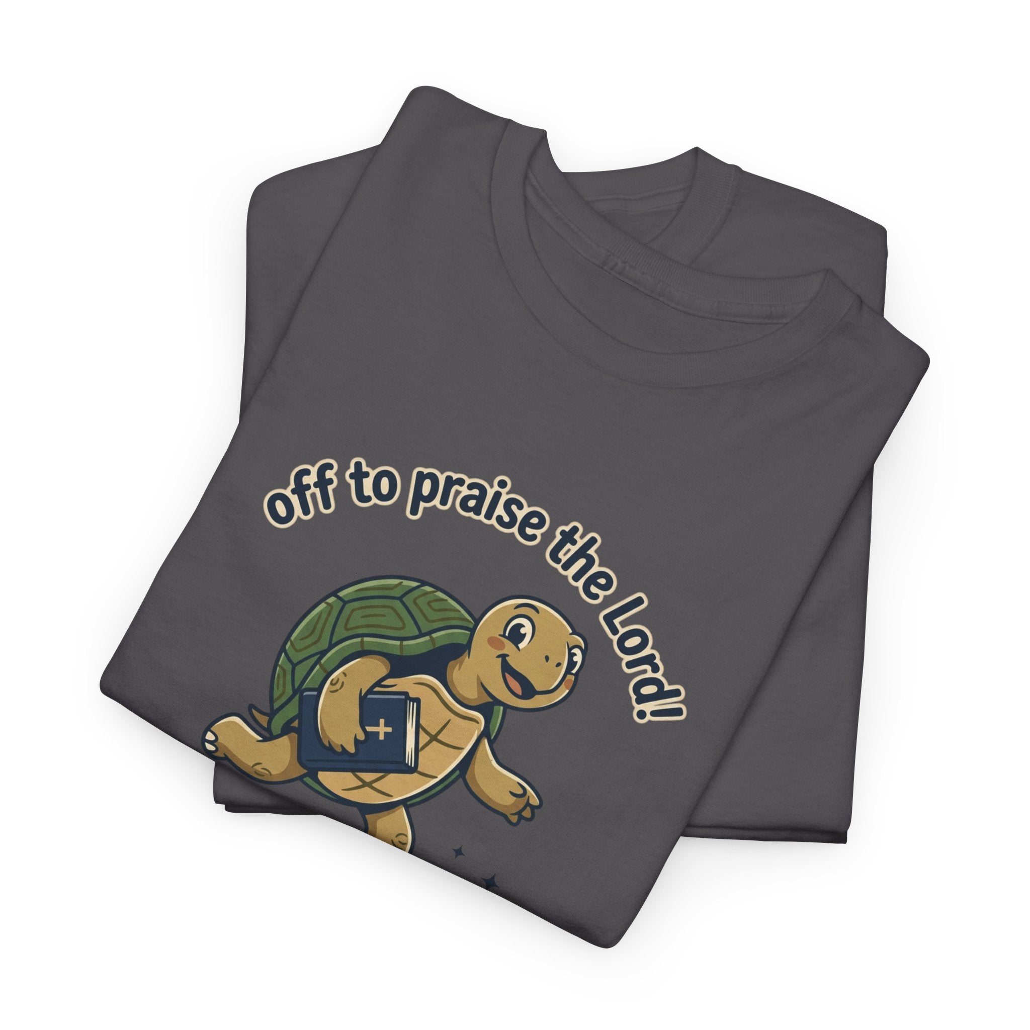 Turtle Skateboard Tee — "Off to Praise the Lord" Christian Graphic Shirt