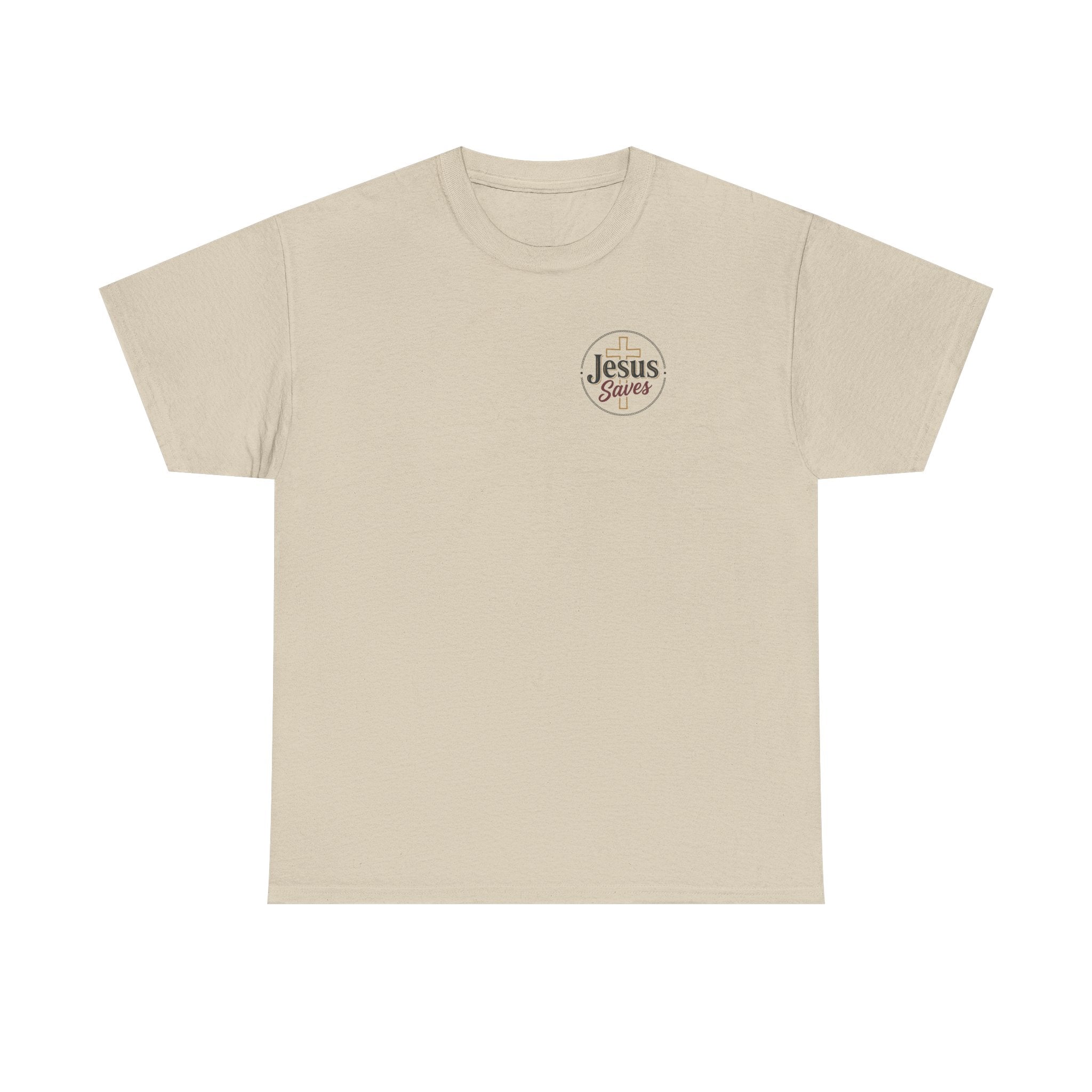 Jesus Saves Chest Logo T‑Shirt - Christian Faith Tee