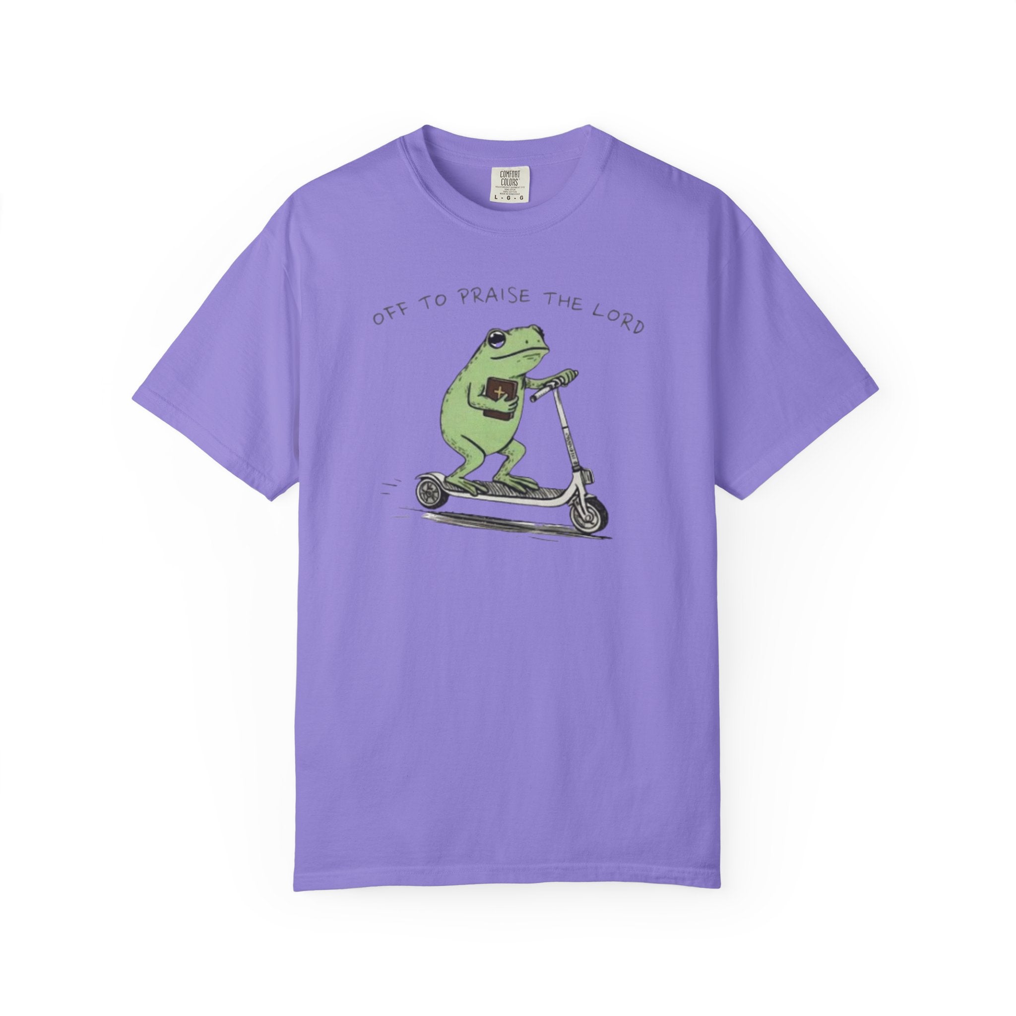 "off to praise the Lord" Frog - Garment-Dyed T-shirt