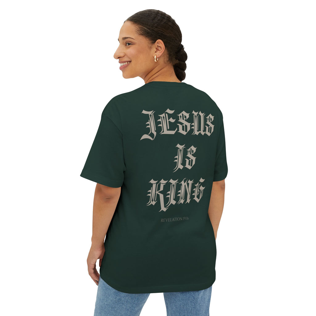 Jesus Is King Oversized Tee — Christian Boxy T‑Shirt