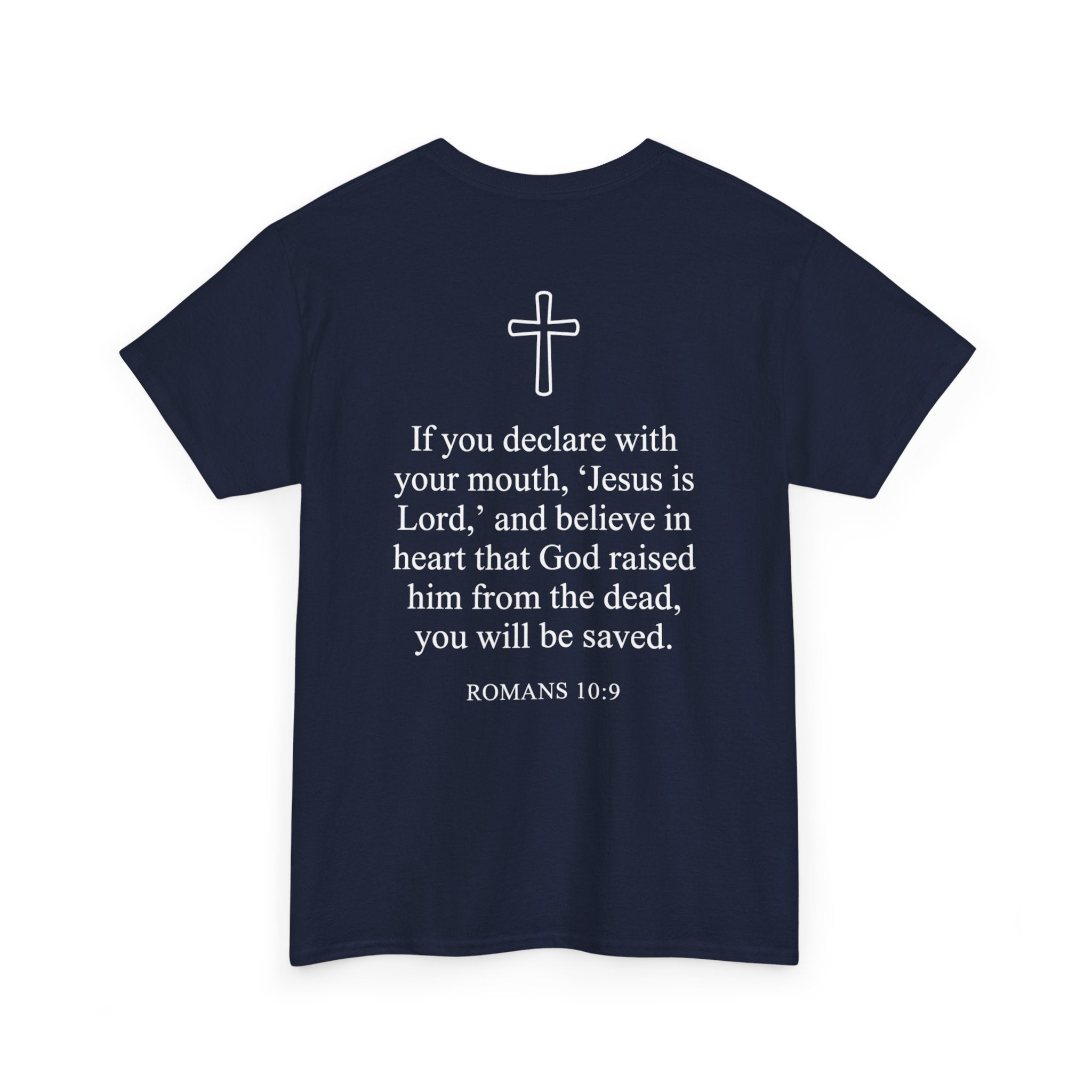 Christian T-Shirt — "Jesus Saves" Front & "Saved" Back