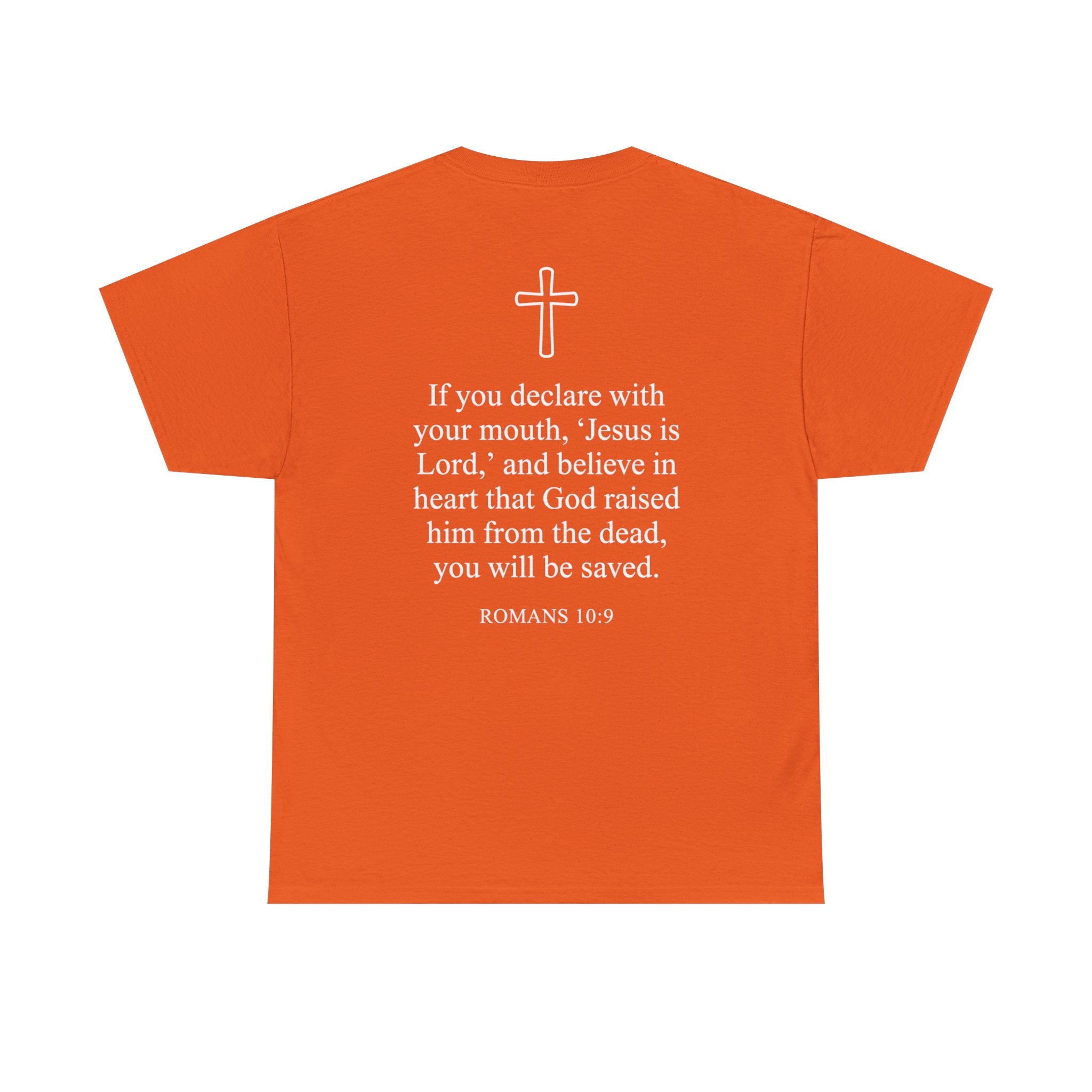 Christian T-Shirt — "Jesus Saves" Front & "Saved" Back