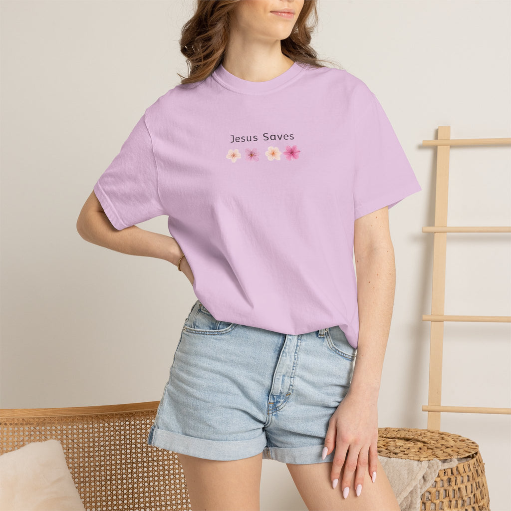 Jesus Saves Floral T-Shirt — Christian Tee
