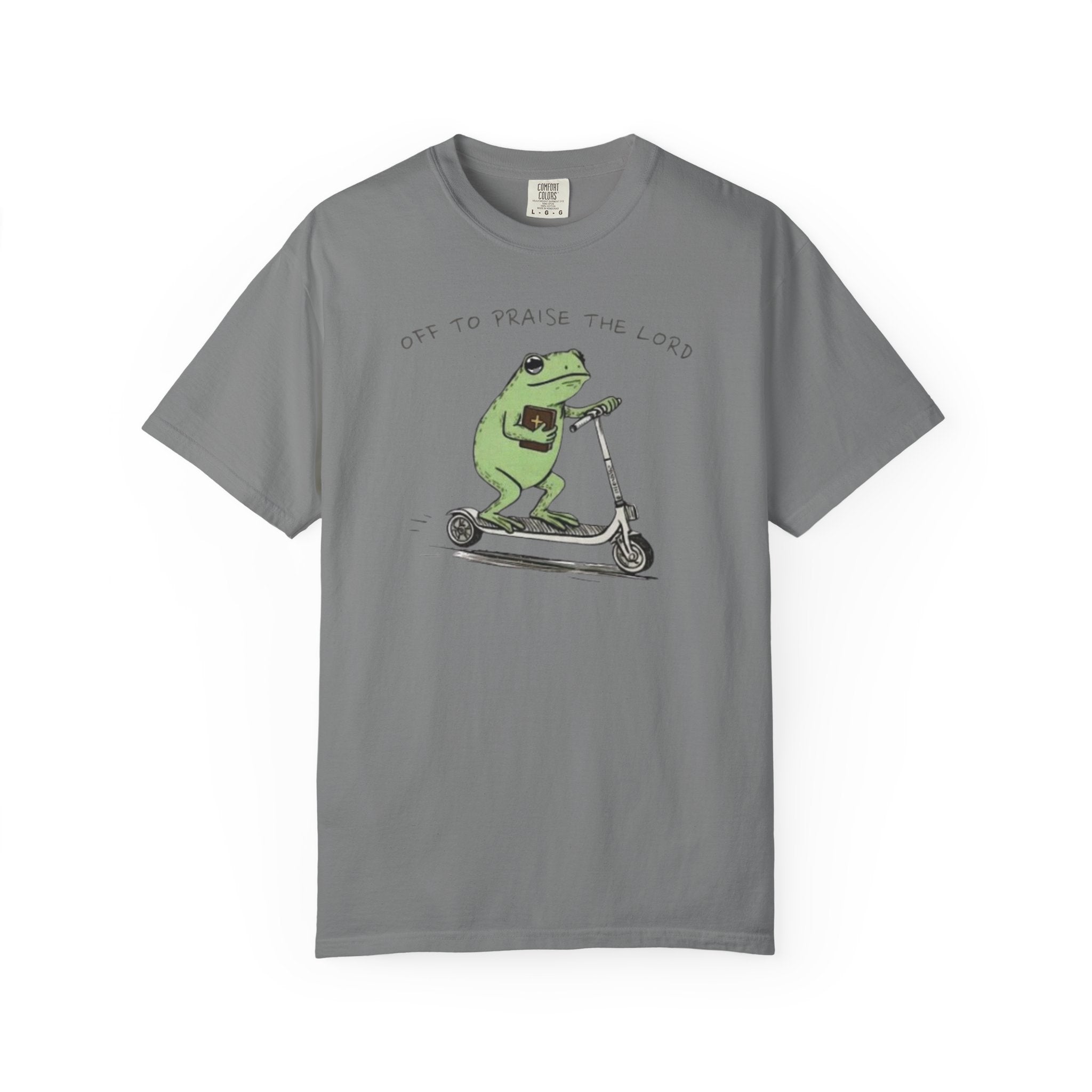 "off to praise the Lord" Frog - Garment-Dyed T-shirt