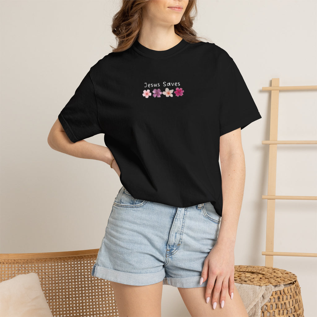 Jesus Saves Floral T-Shirt — Christian Tee