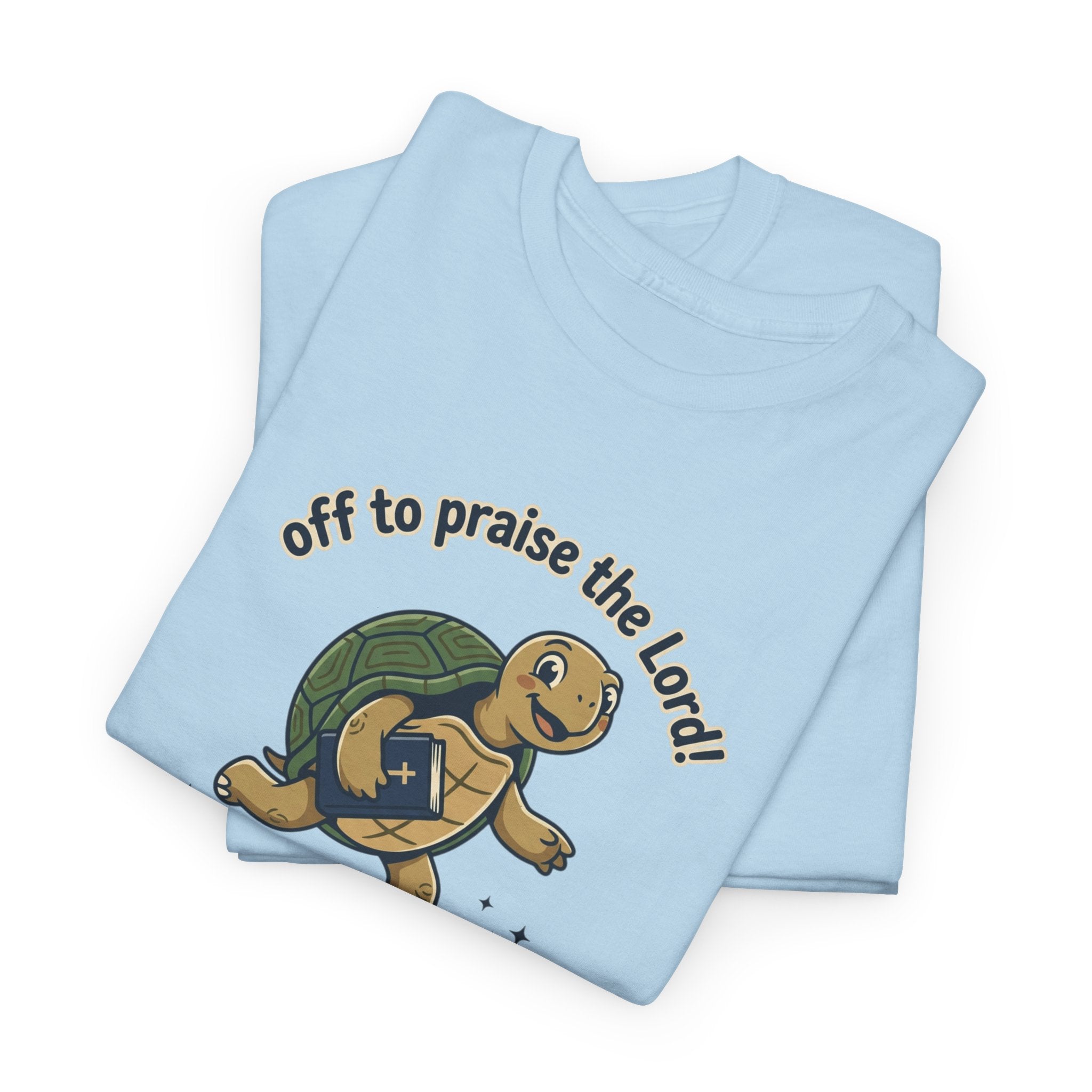 Turtle Skateboard Tee — "Off to Praise the Lord" Christian Graphic Shirt
