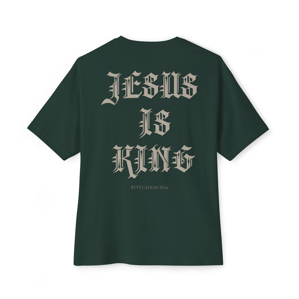 Jesus Is King Oversized Tee — Christian Boxy T‑Shirt