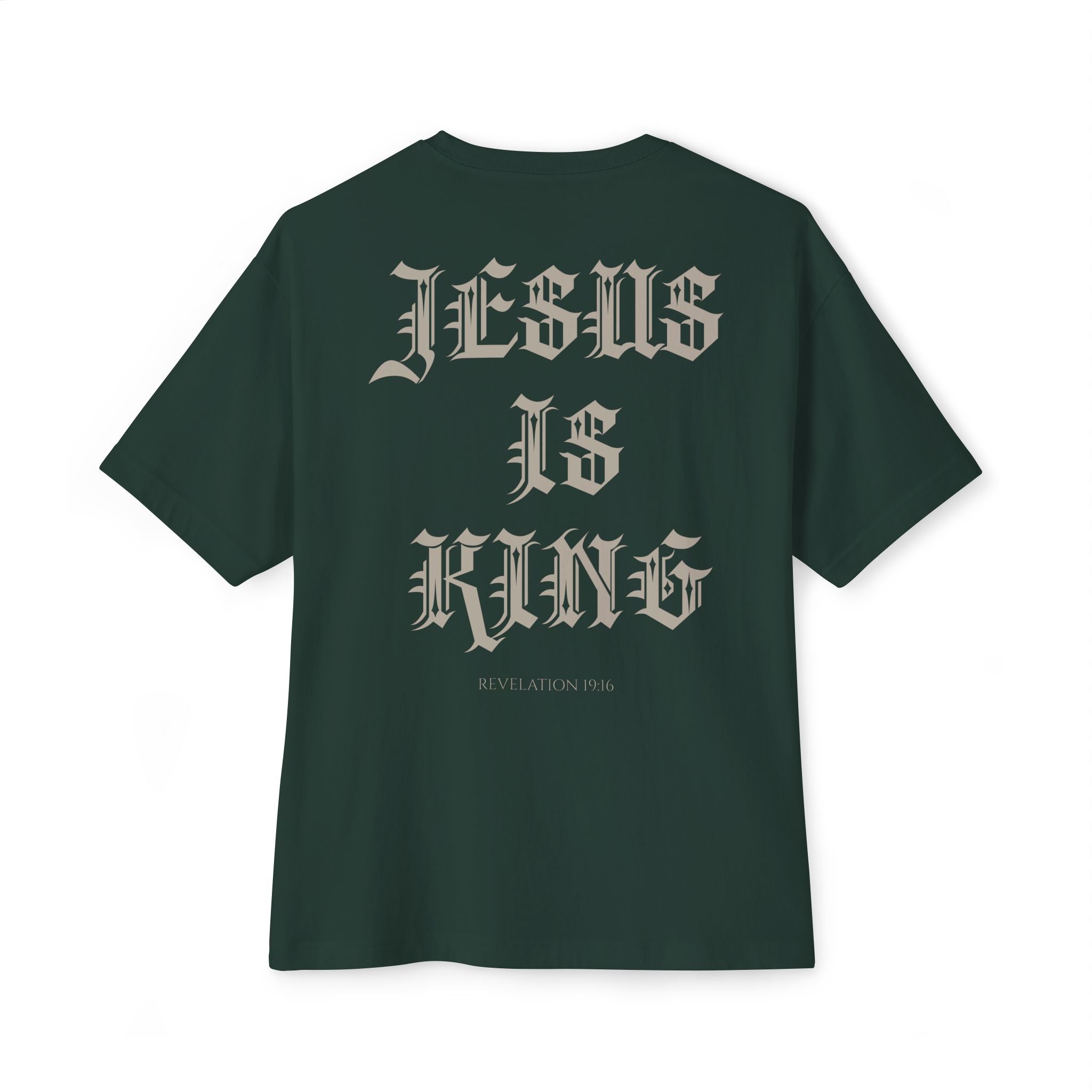 Jesus Is King Oversized Tee — Christian Boxy T‑Shirt