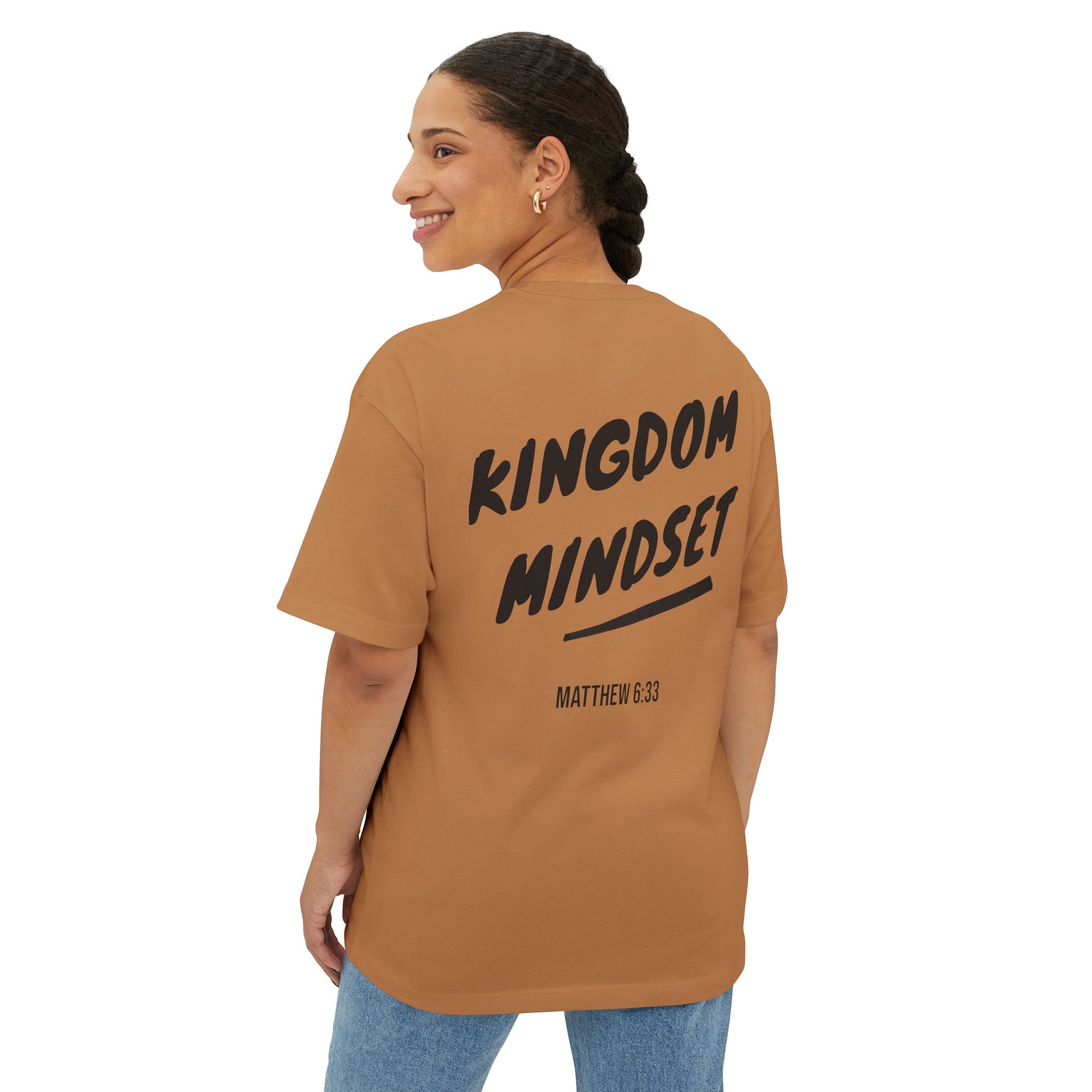 Kingdom Mindset Oversized Tee— Faith-Inspired Scripture (Matthew 6:33)