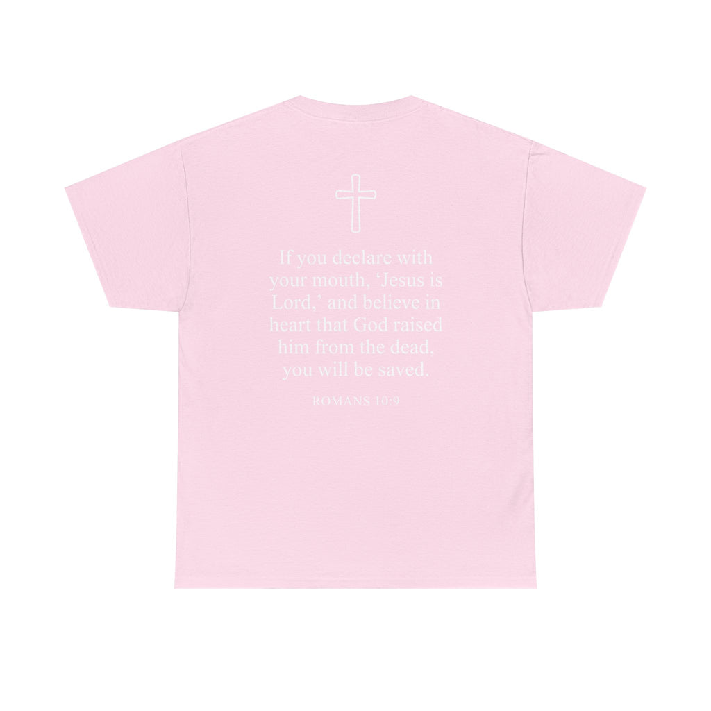 Christian T-Shirt — "Jesus Saves" Front & "Saved" Back