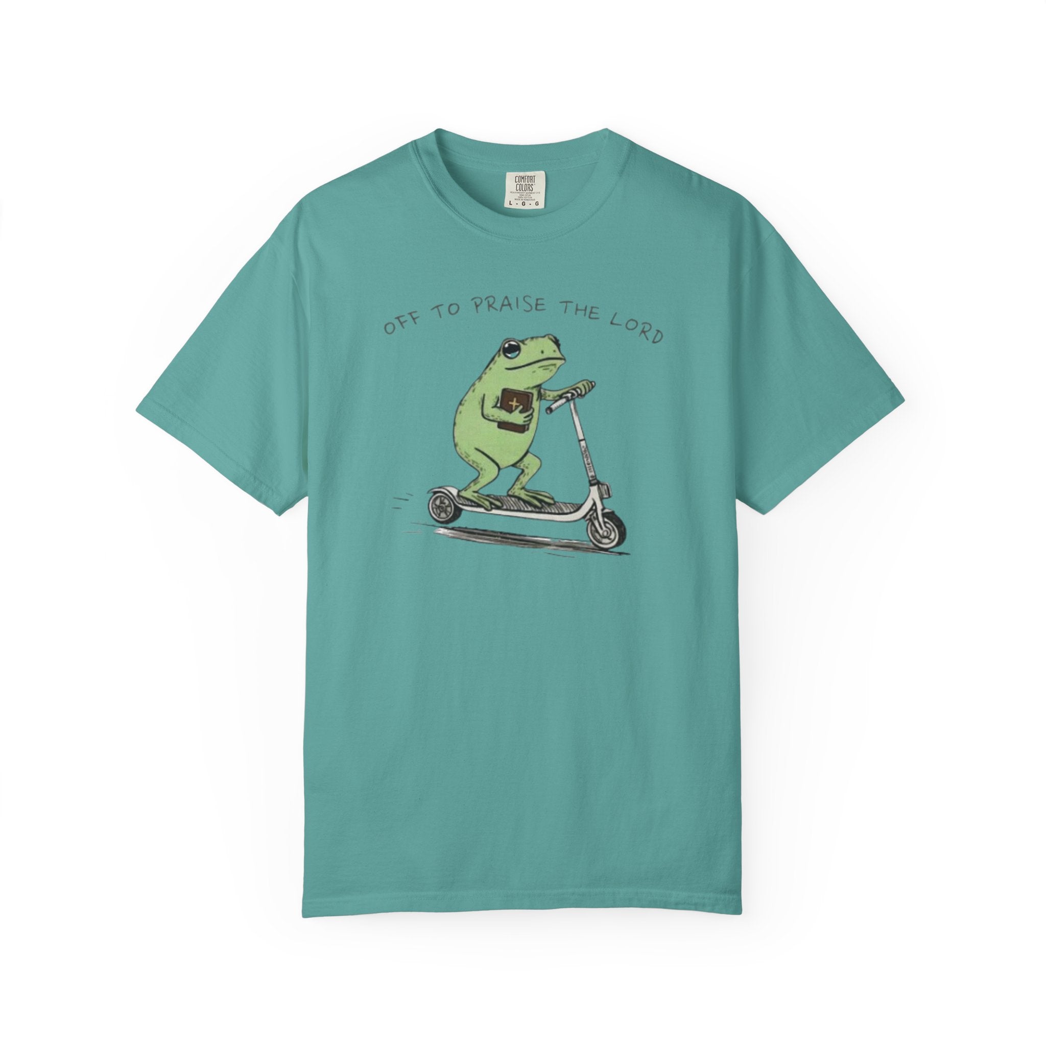 "off to praise the Lord" Frog - Garment-Dyed T-shirt