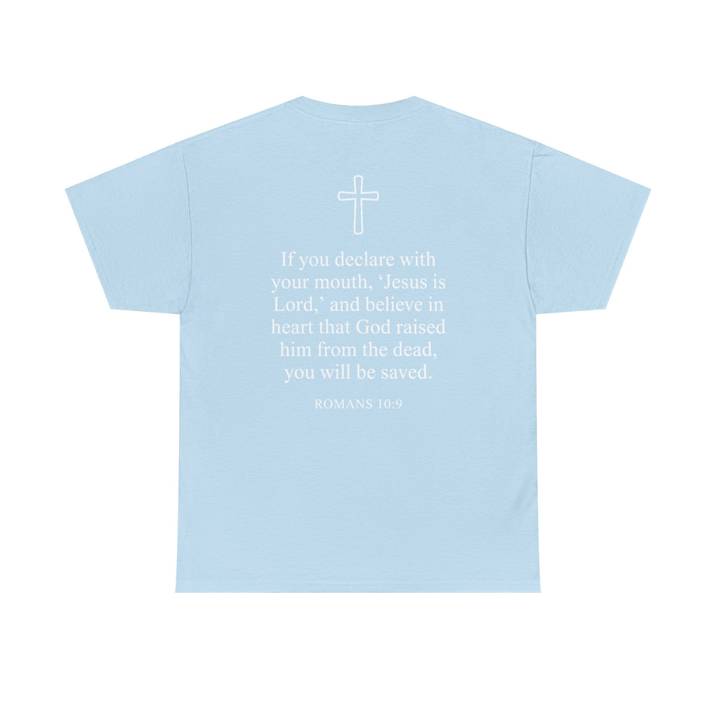 Christian T-Shirt — "Jesus Saves" Front & "Saved" Back