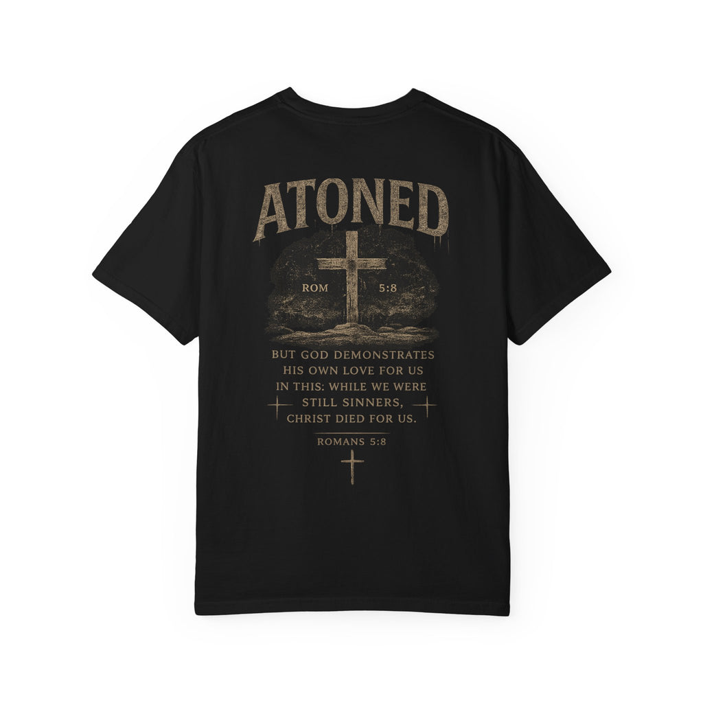 Atoned (Romans 5:8) T-Shirt — Christian Faith Graphic Tee