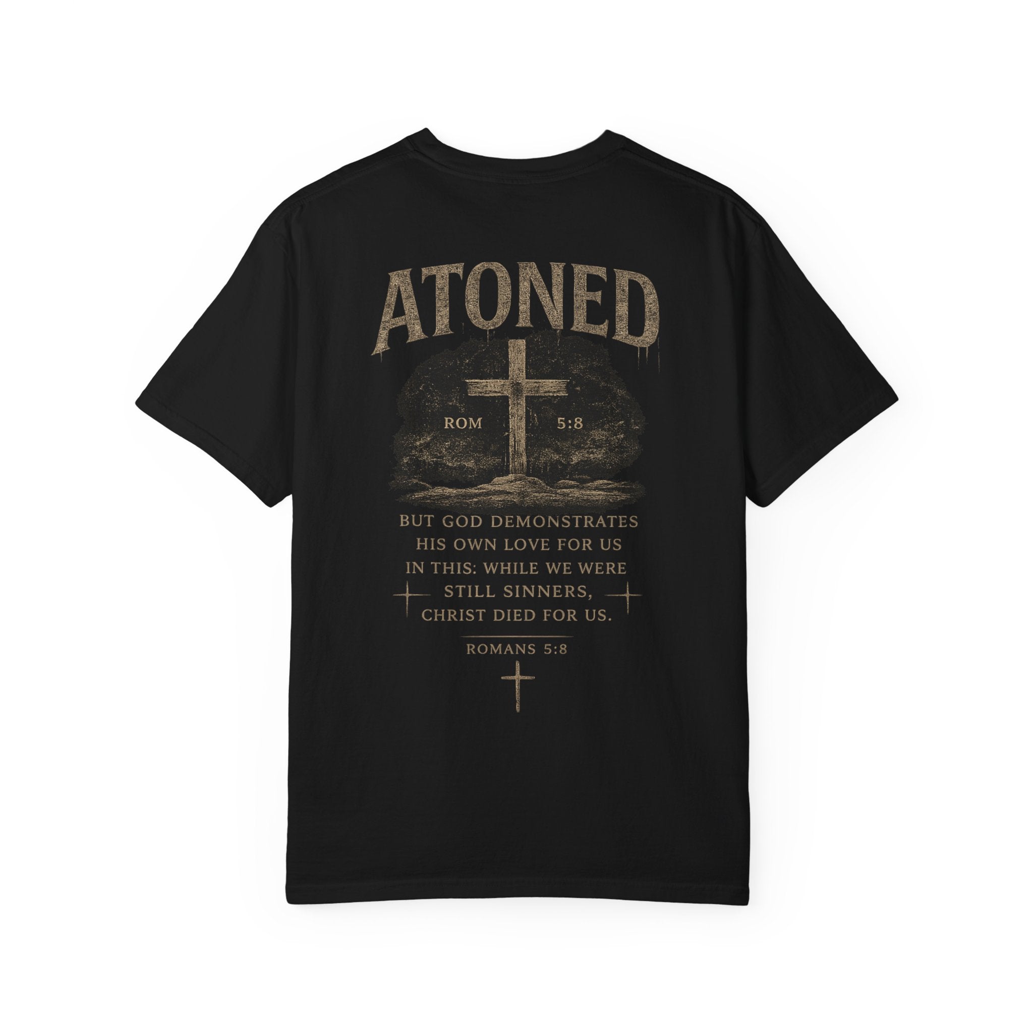 Atoned (Romans 5:8) T-Shirt — Christian Faith Graphic Tee