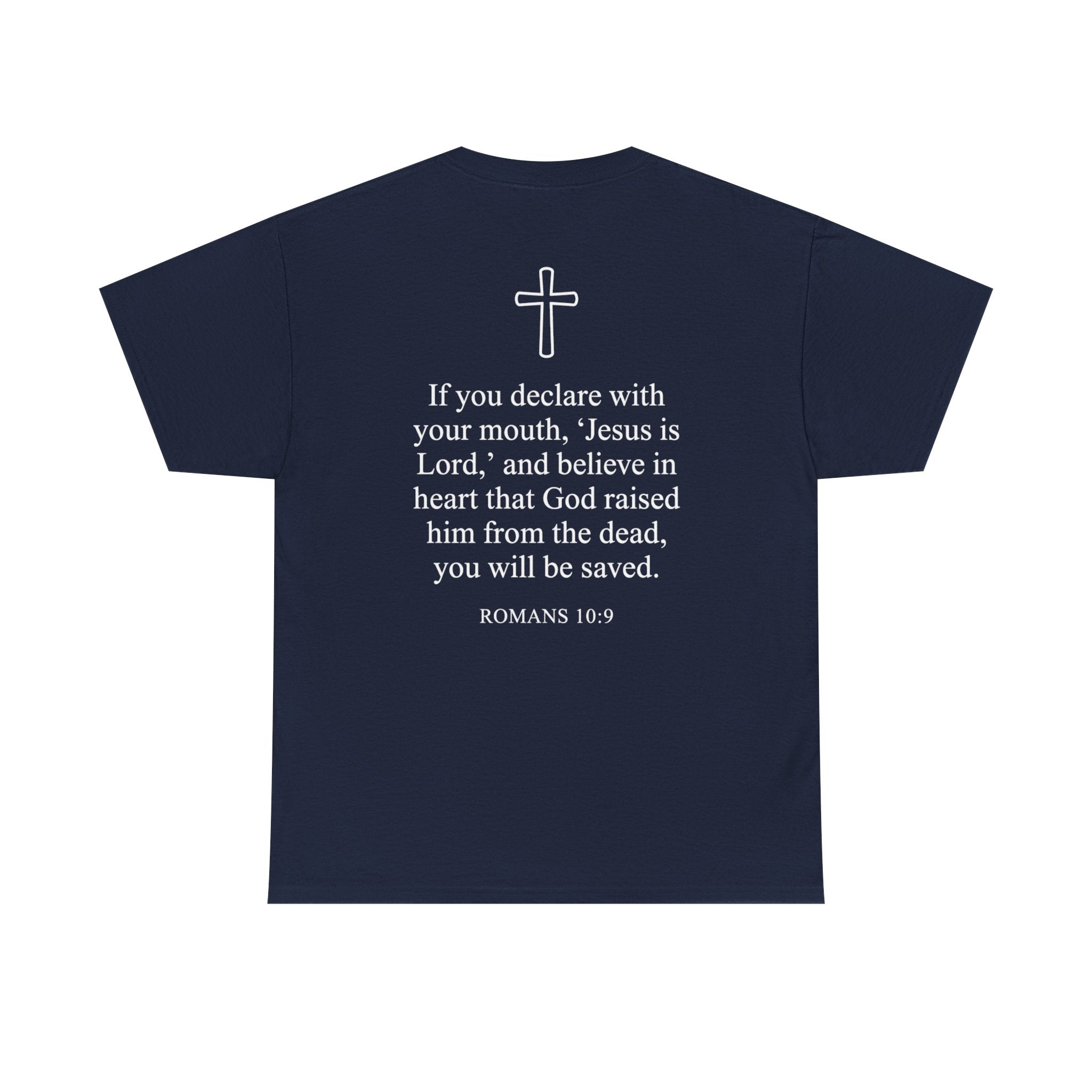 Christian T-Shirt — "Jesus Saves" Front & "Saved" Back