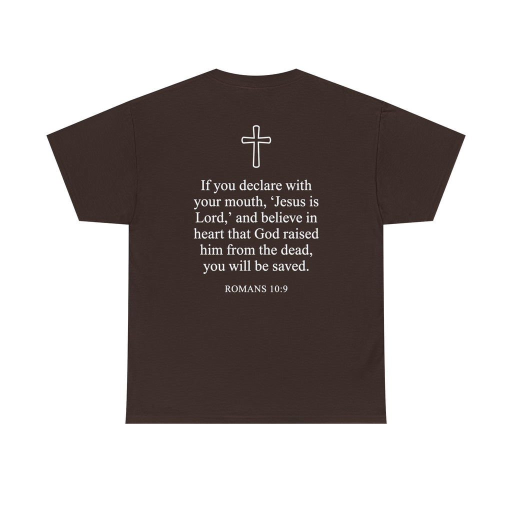 Christian T-Shirt — "Jesus Saves" Front & "Saved" Back