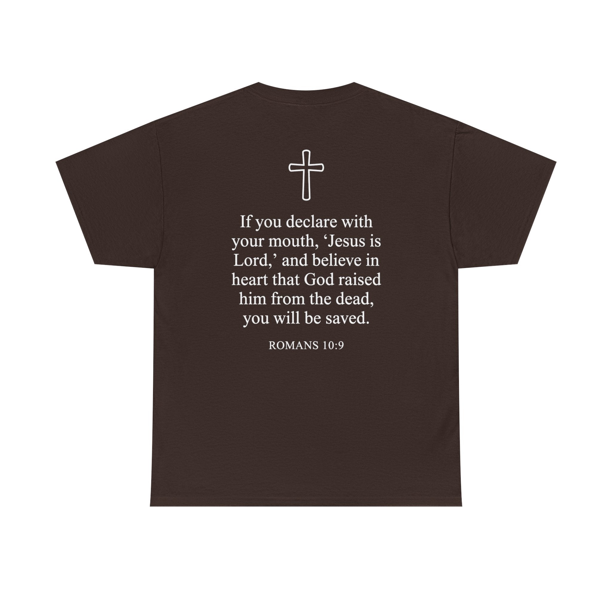 Christian T-Shirt — "Jesus Saves" Front & "Saved" Back