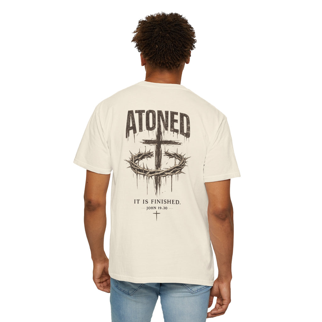 Atoned Cross T-Shirt — "It Is Finished" Christian Faith Tee