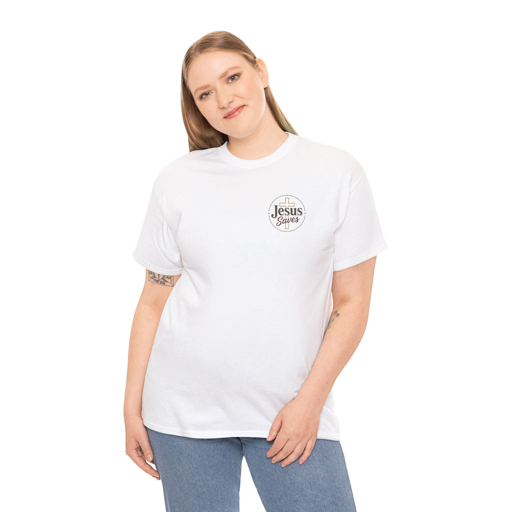 Jesus Saves Chest Logo T‑Shirt - Christian Faith Tee