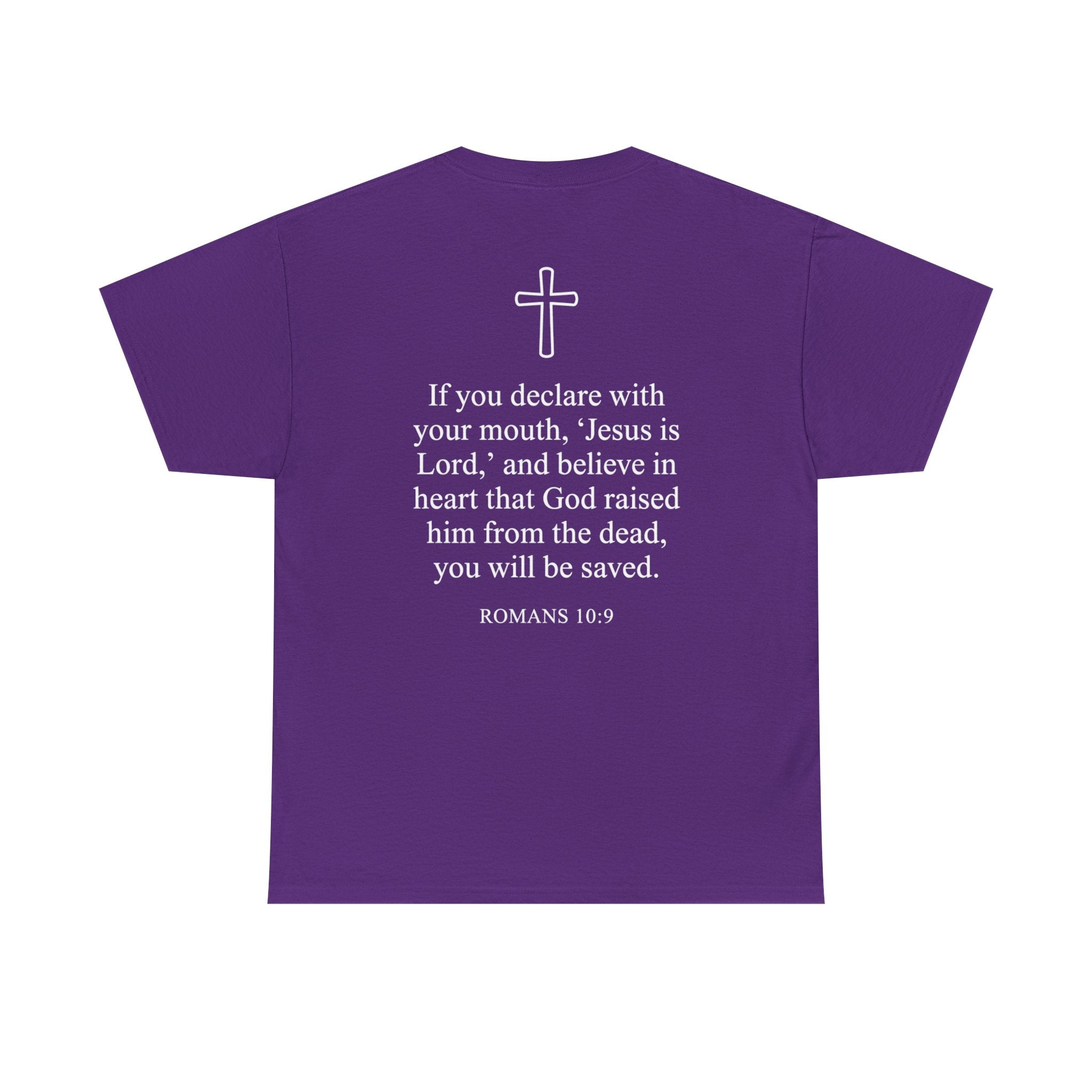 Christian T-Shirt — "Jesus Saves" Front & "Saved" Back