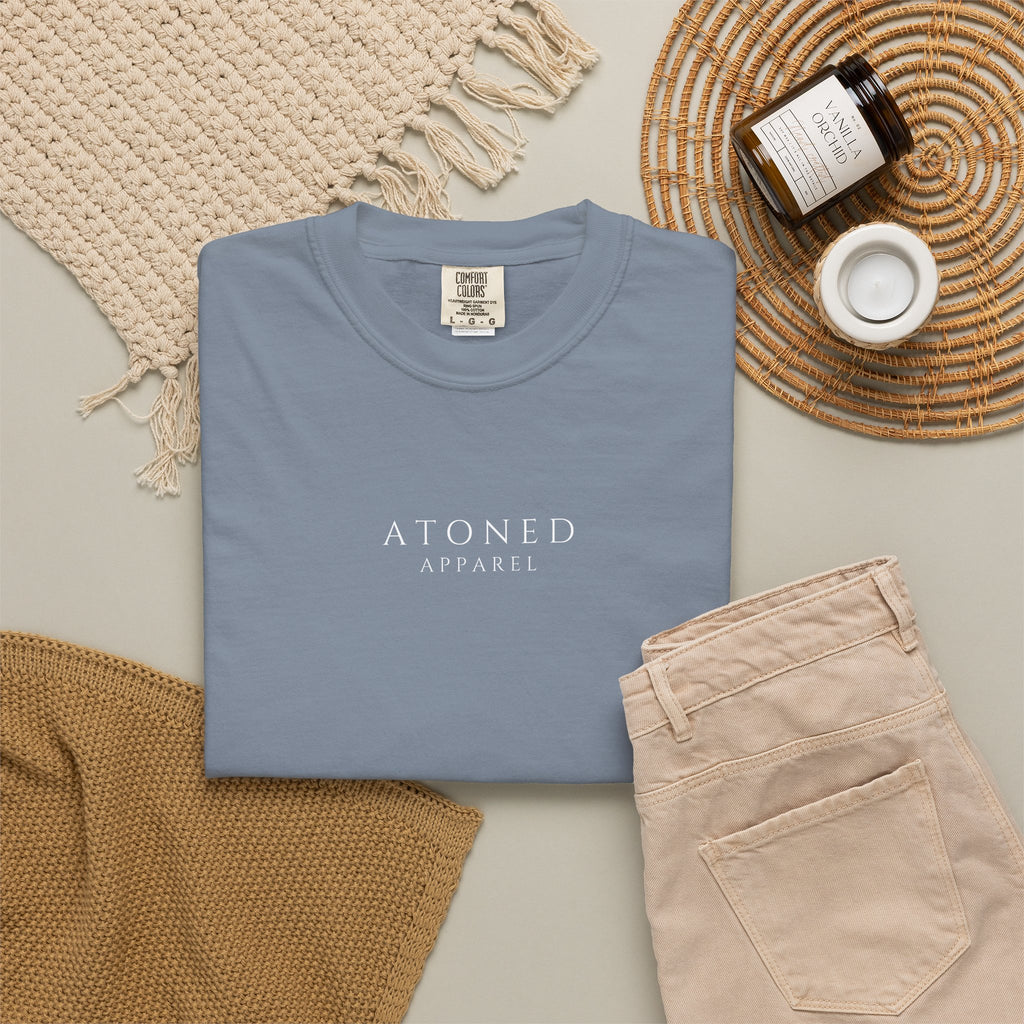 Faith Family Forever T‑Shirt — Atoned Apparel Garment‑Dyed Tee