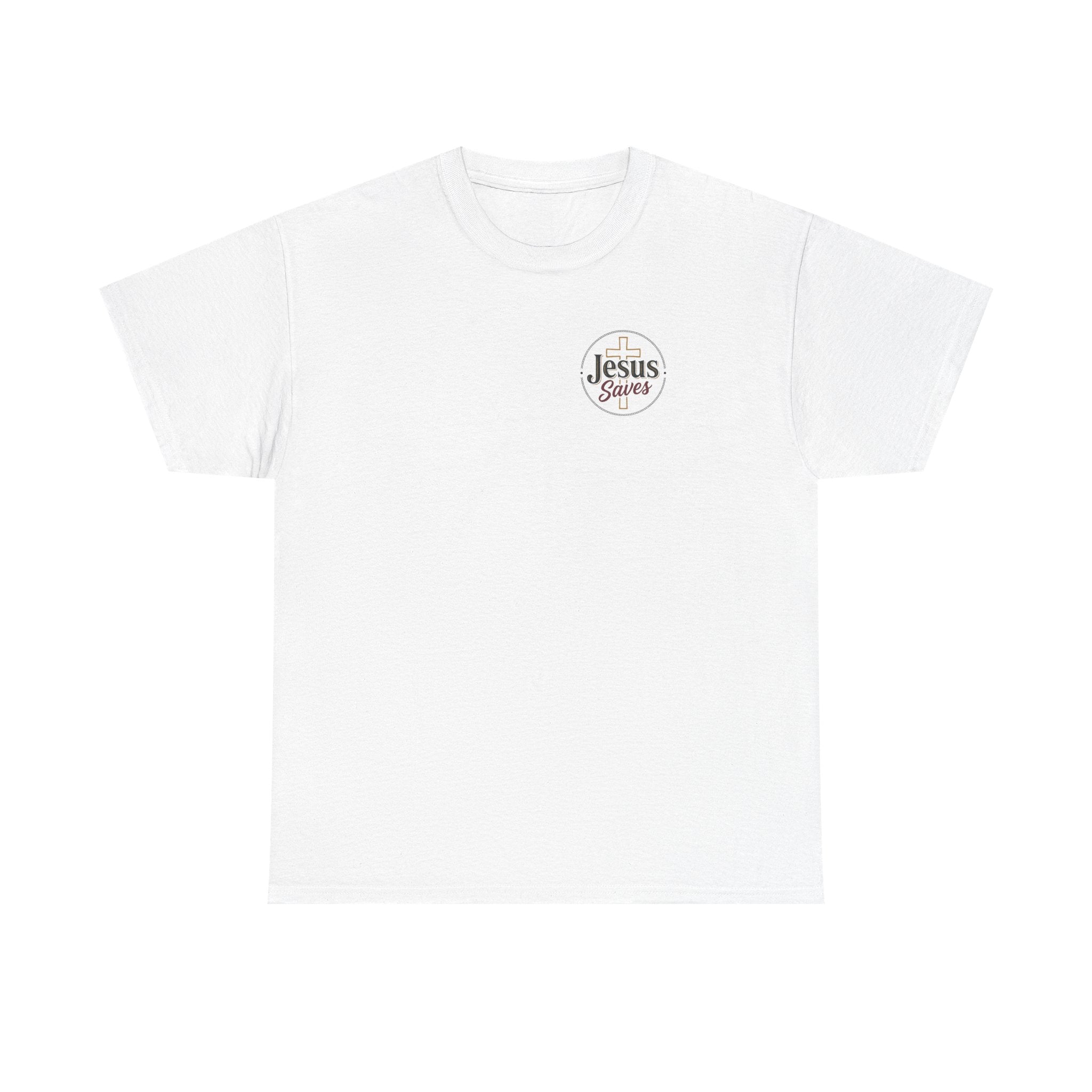 Jesus Saves Chest Logo T‑Shirt - Christian Faith Tee