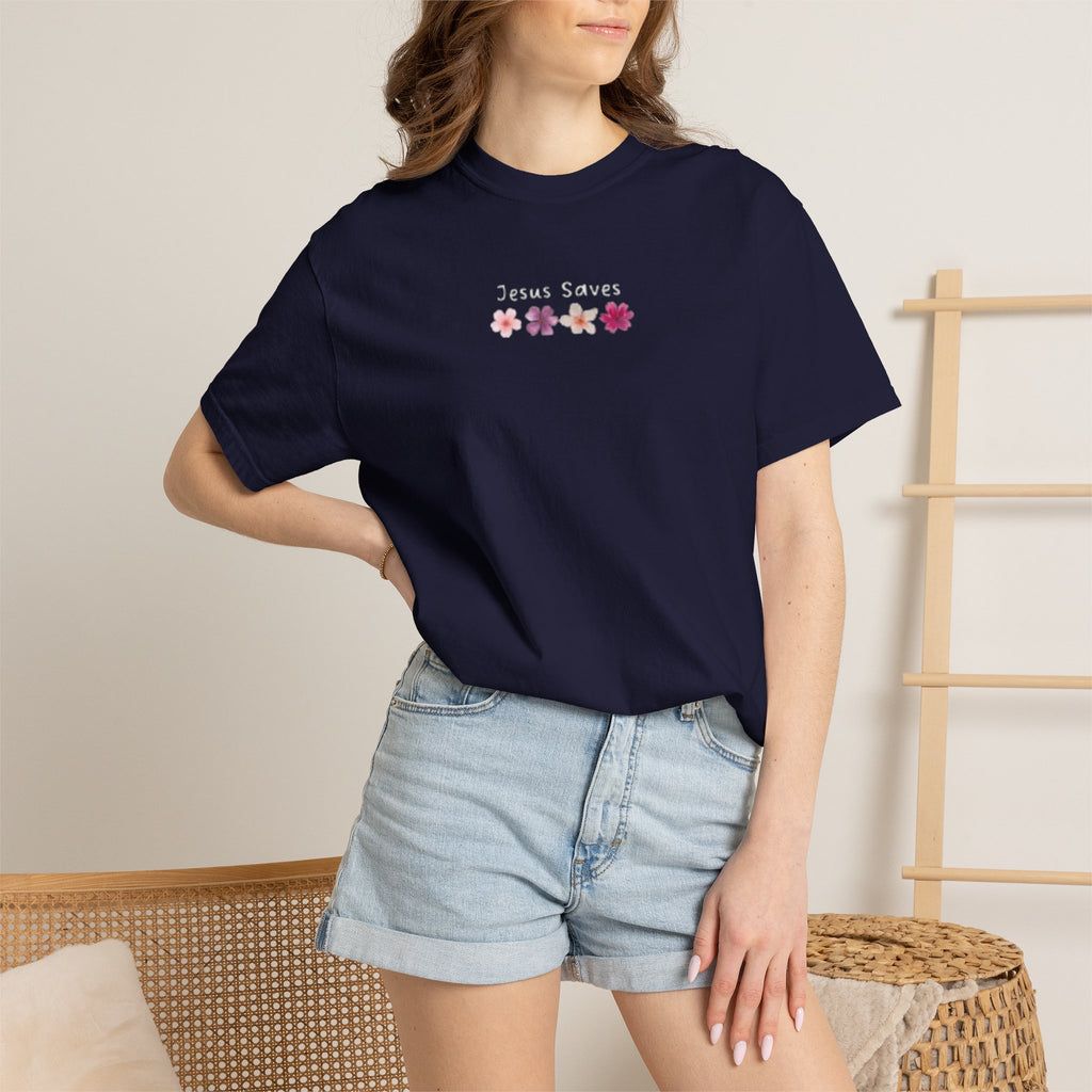 Jesus Saves Floral T-Shirt — Christian Tee