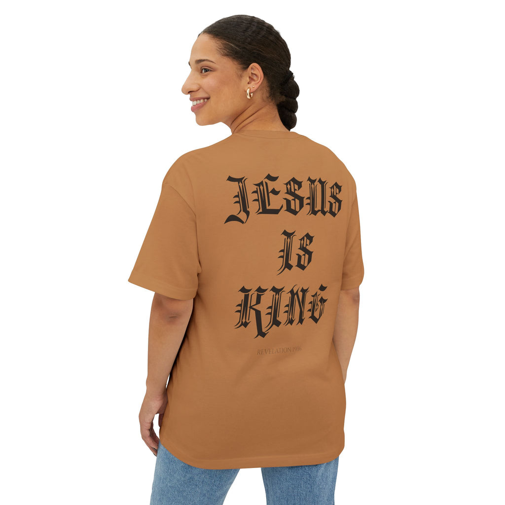 Jesus Is King Oversized Tee — Christian Boxy T‑Shirt