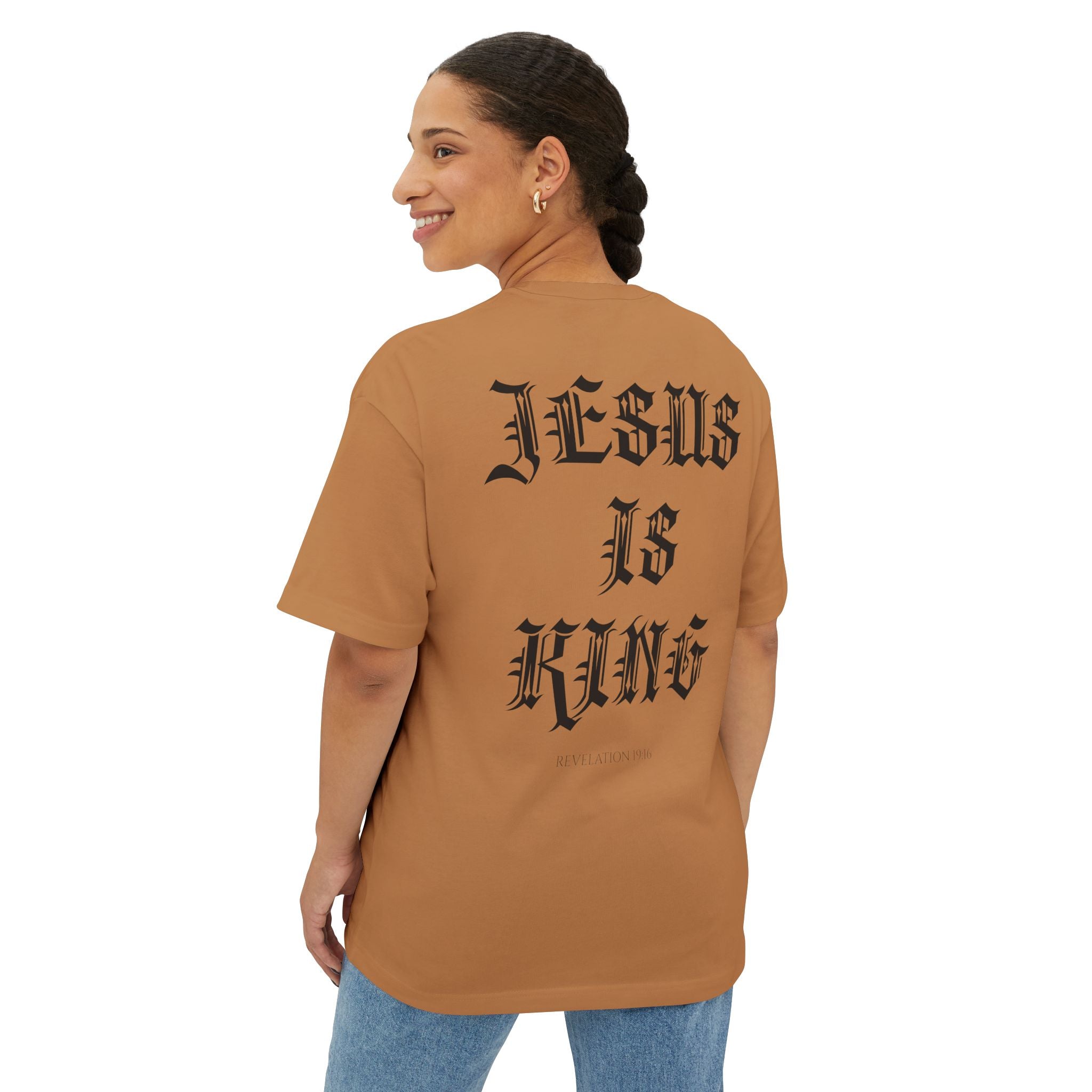 Jesus Is King Oversized Tee — Christian Boxy T‑Shirt