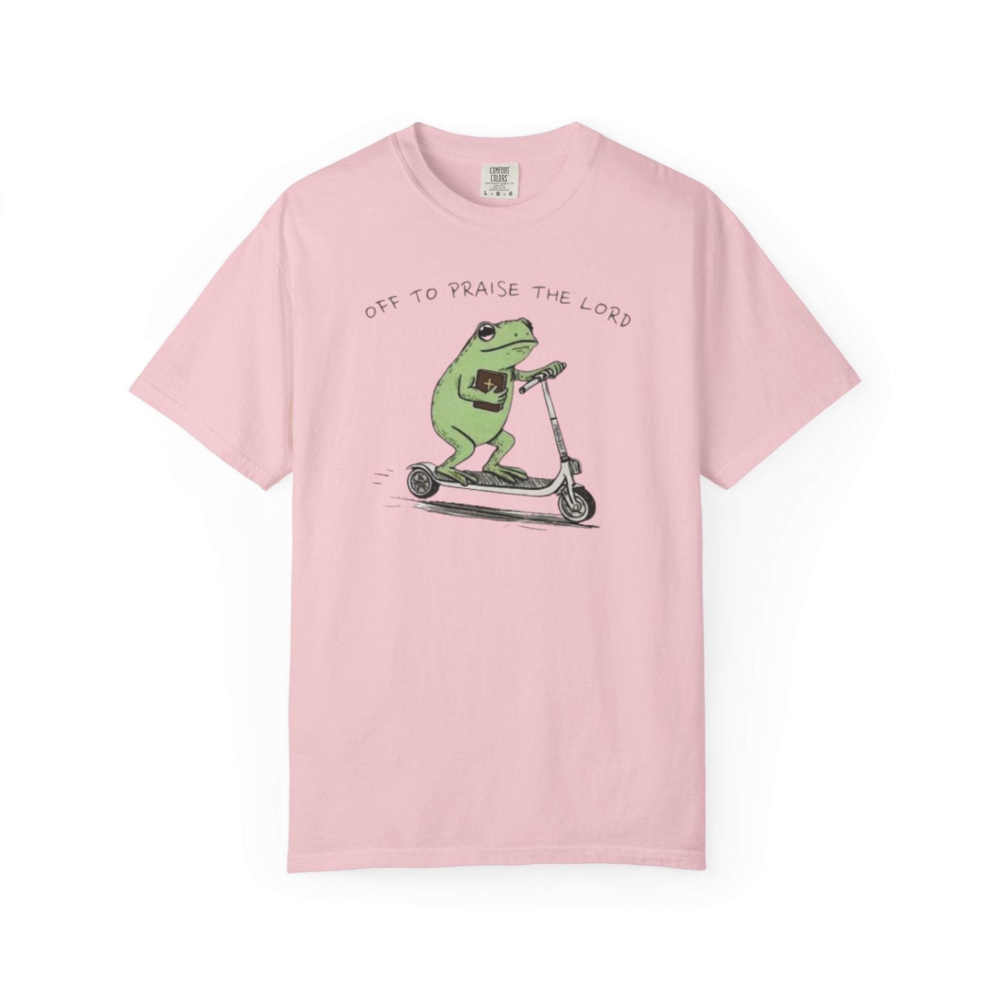 "off to praise the Lord" Frog - Garment-Dyed T-shirt