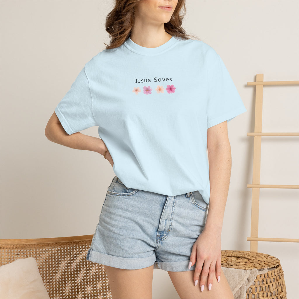 Jesus Saves Floral T-Shirt — Christian Tee