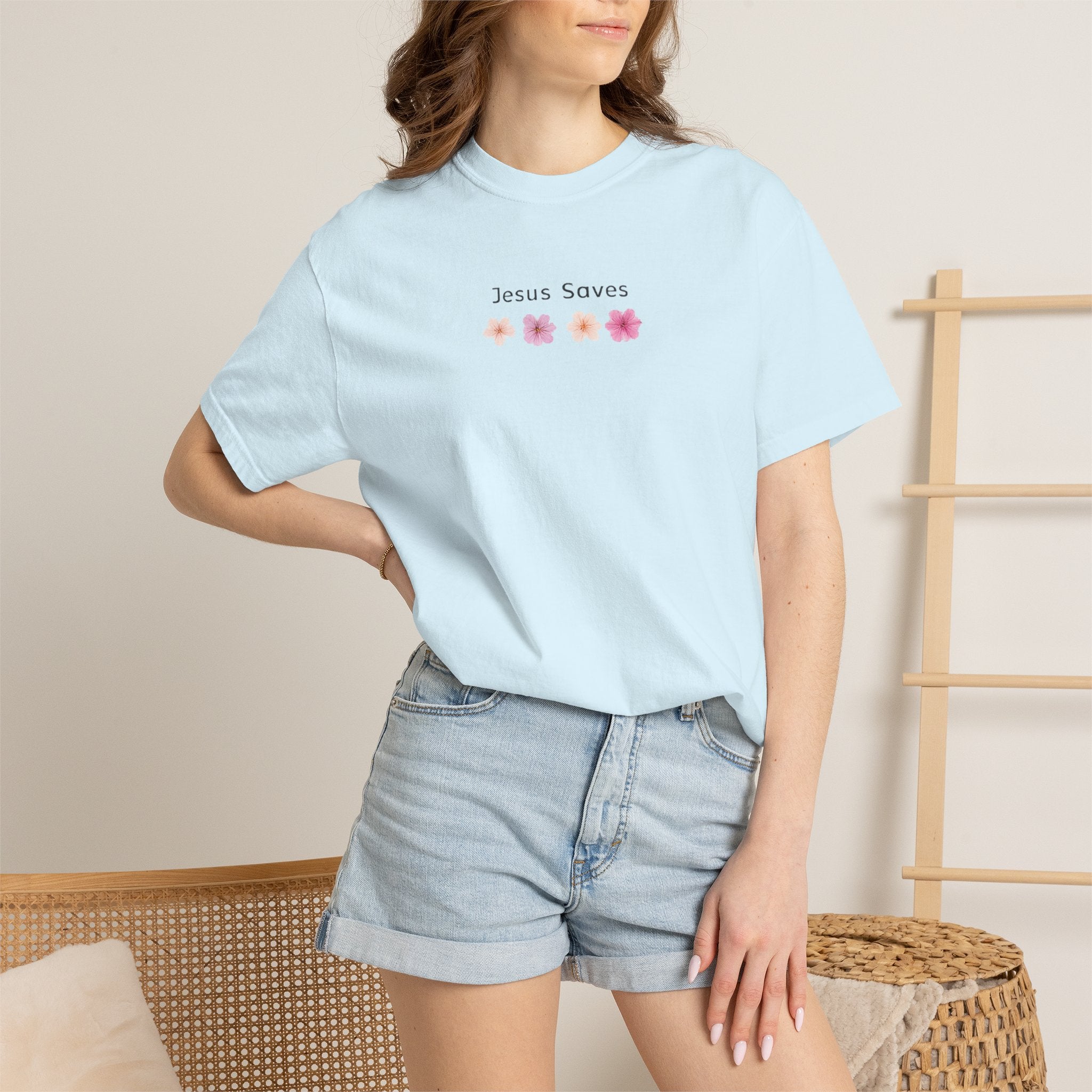 Jesus Saves Floral T-Shirt — Christian Tee