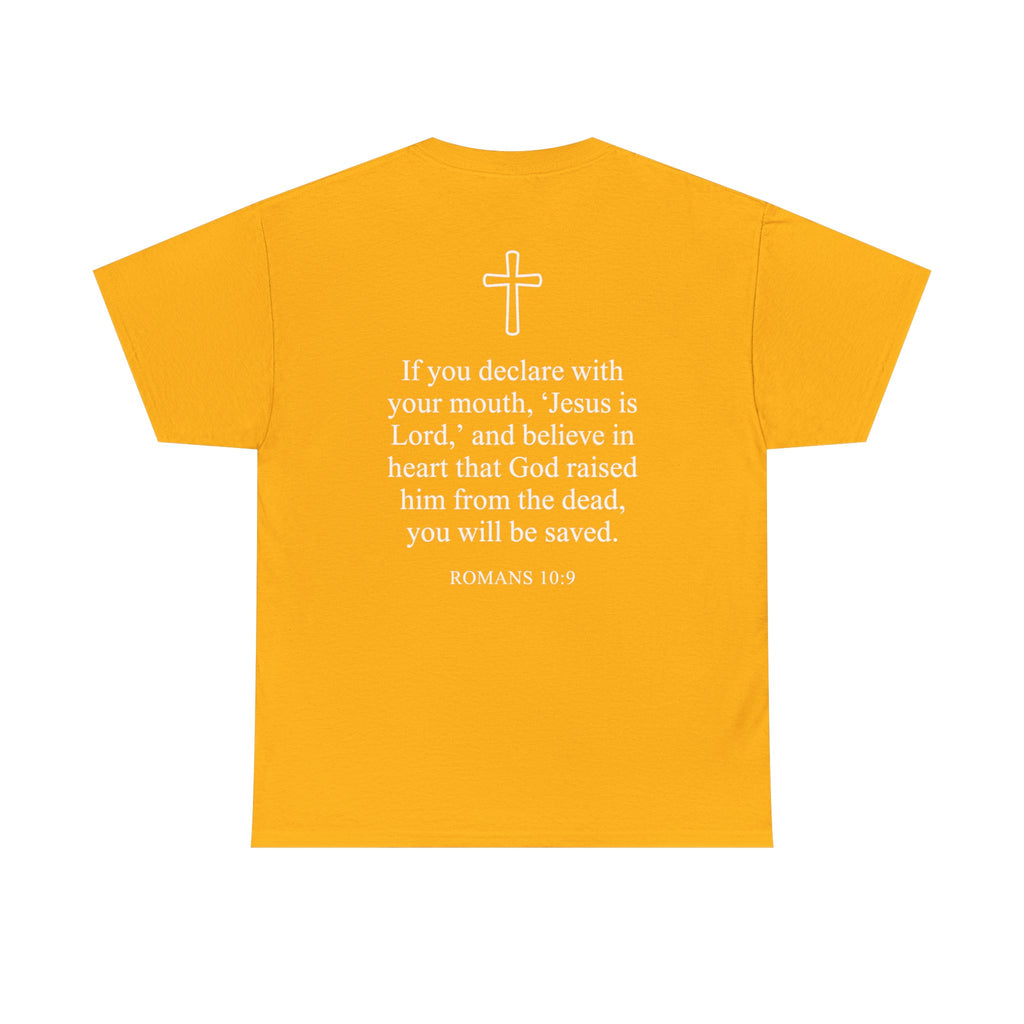 Christian T-Shirt — "Jesus Saves" Front & "Saved" Back