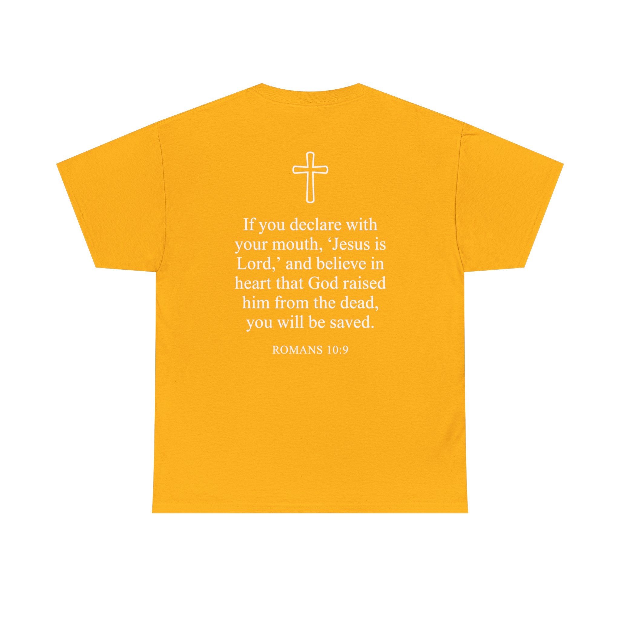 Christian T-Shirt — "Jesus Saves" Front & "Saved" Back