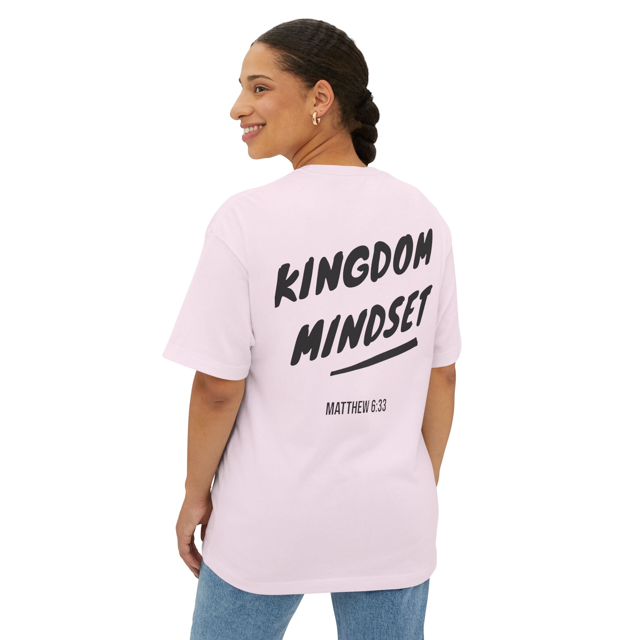 Kingdom Mindset Oversized Tee— Faith-Inspired Scripture (Matthew 6:33)