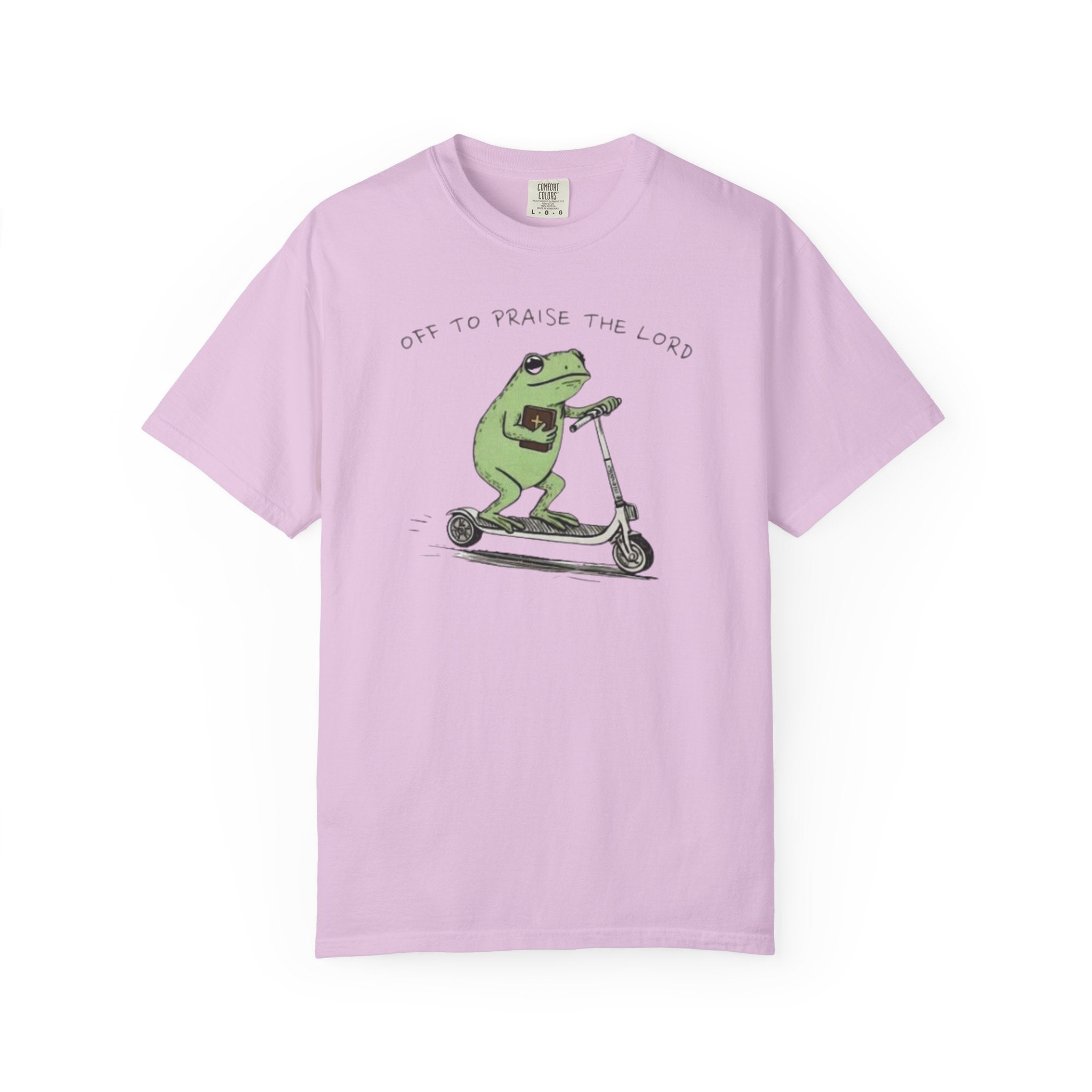 "off to praise the Lord" Frog - Garment-Dyed T-shirt