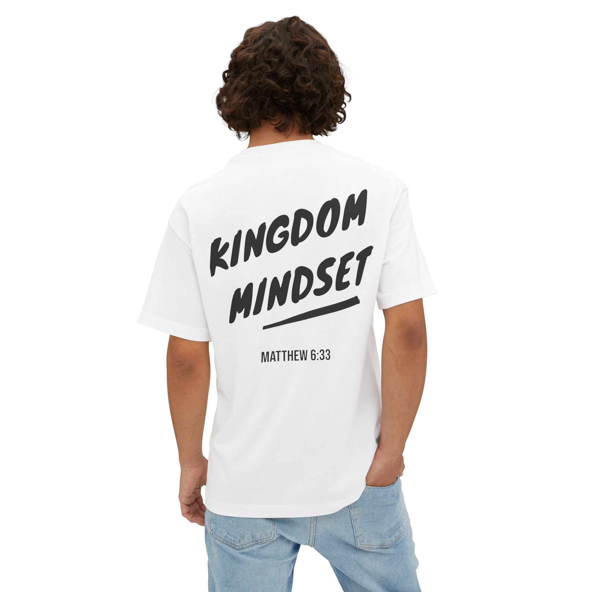 Kingdom Mindset Oversized Tee— Faith-Inspired Scripture (Matthew 6:33)