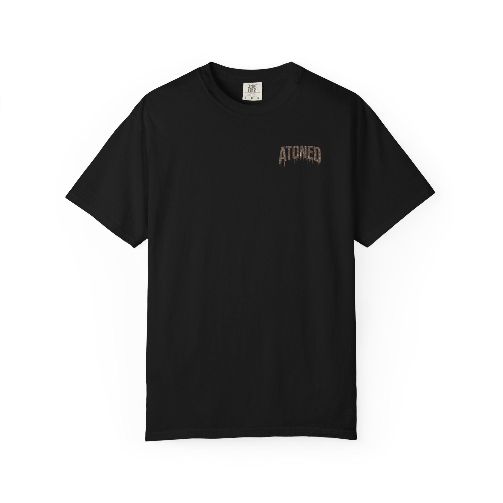 Atoned Lamb T-Shirt — Christian Faith Graphic Tee ("Behold the Lamb of God / By His Blood")