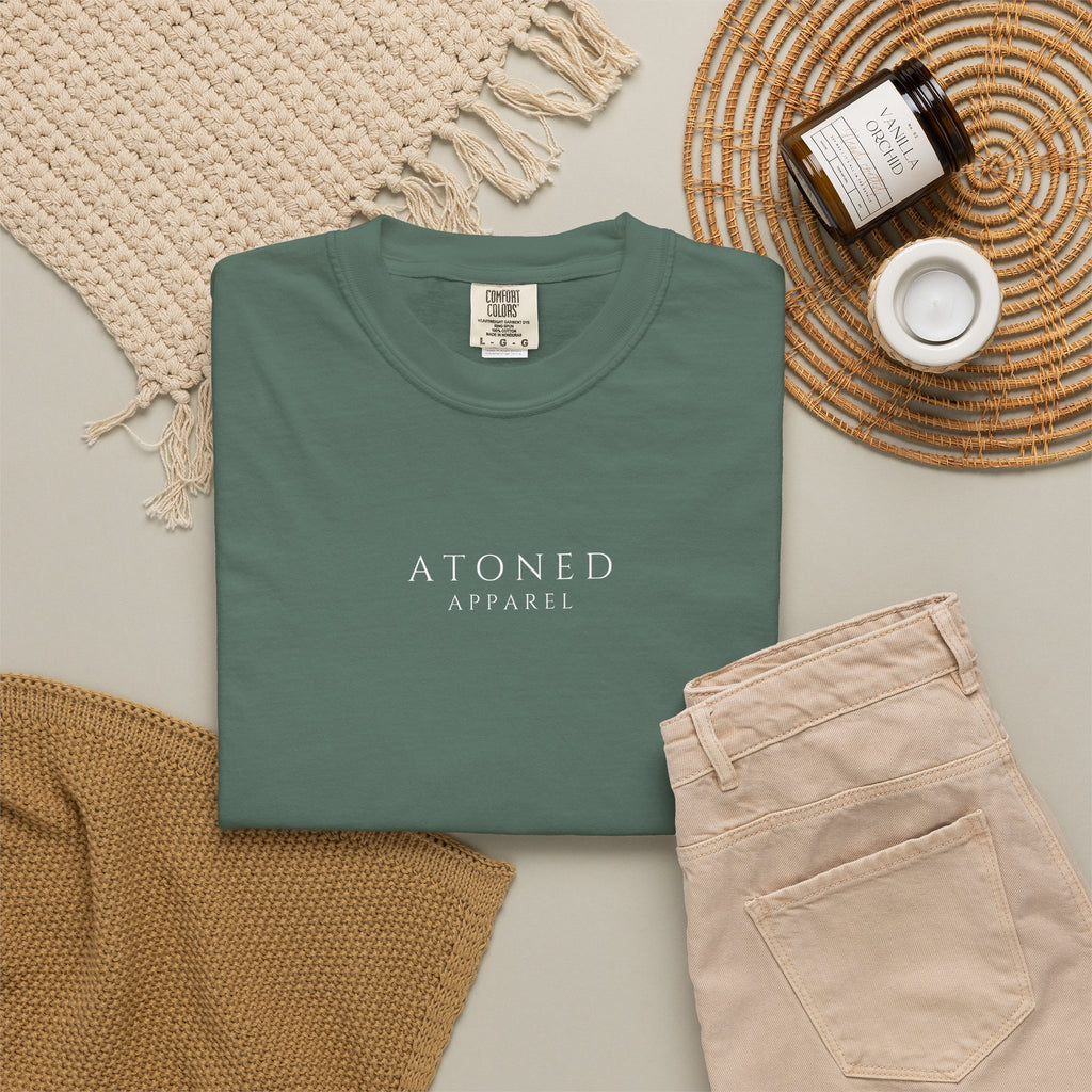 Faith Family Forever T‑Shirt — Atoned Apparel Garment‑Dyed Tee