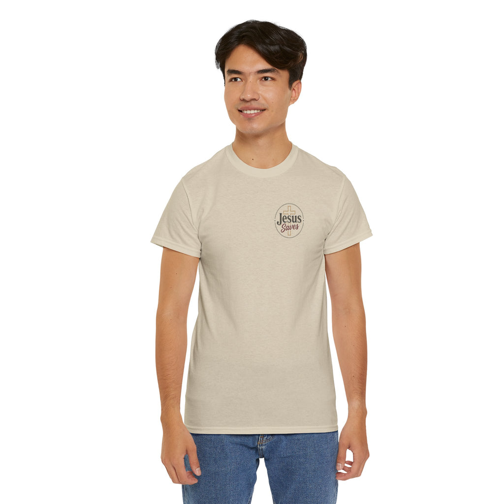 Jesus Saves Chest Logo T‑Shirt - Christian Faith Tee