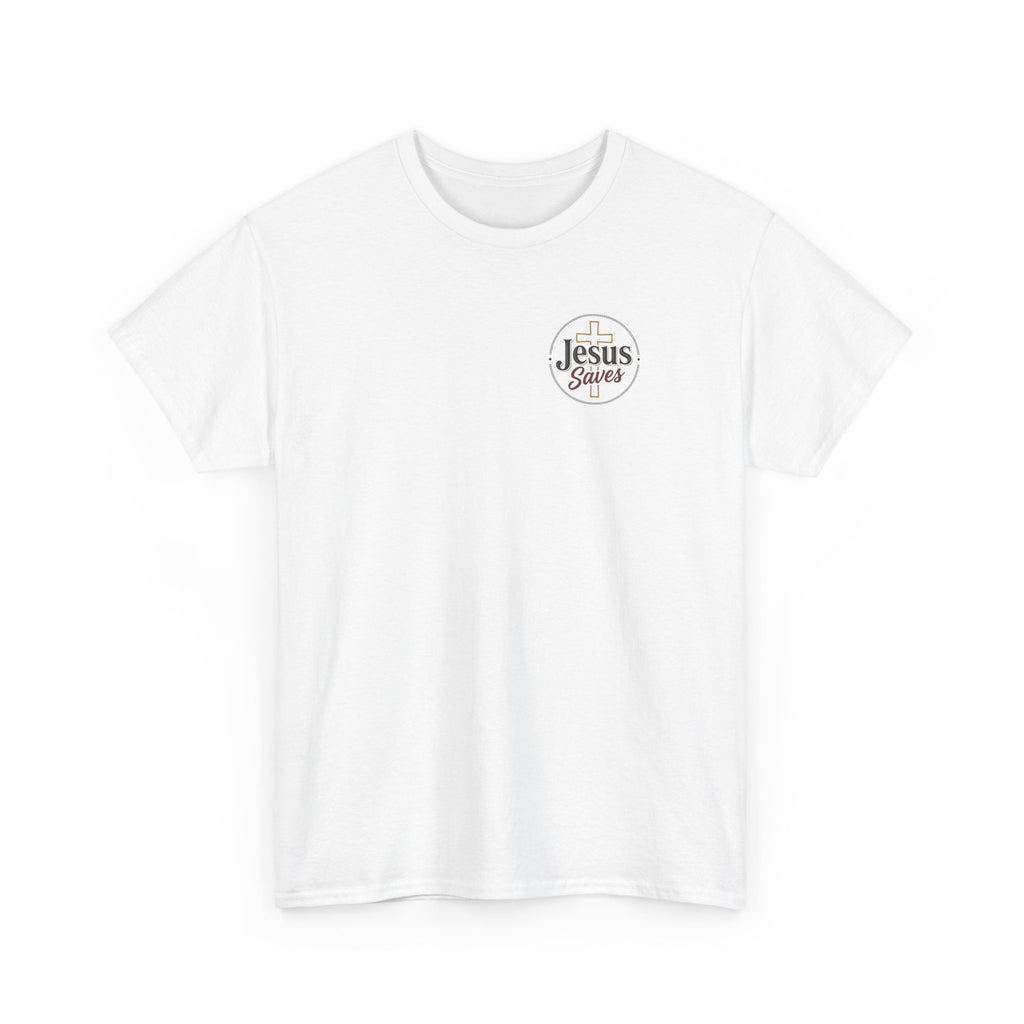Jesus Saves Chest Logo T‑Shirt - Christian Faith Tee