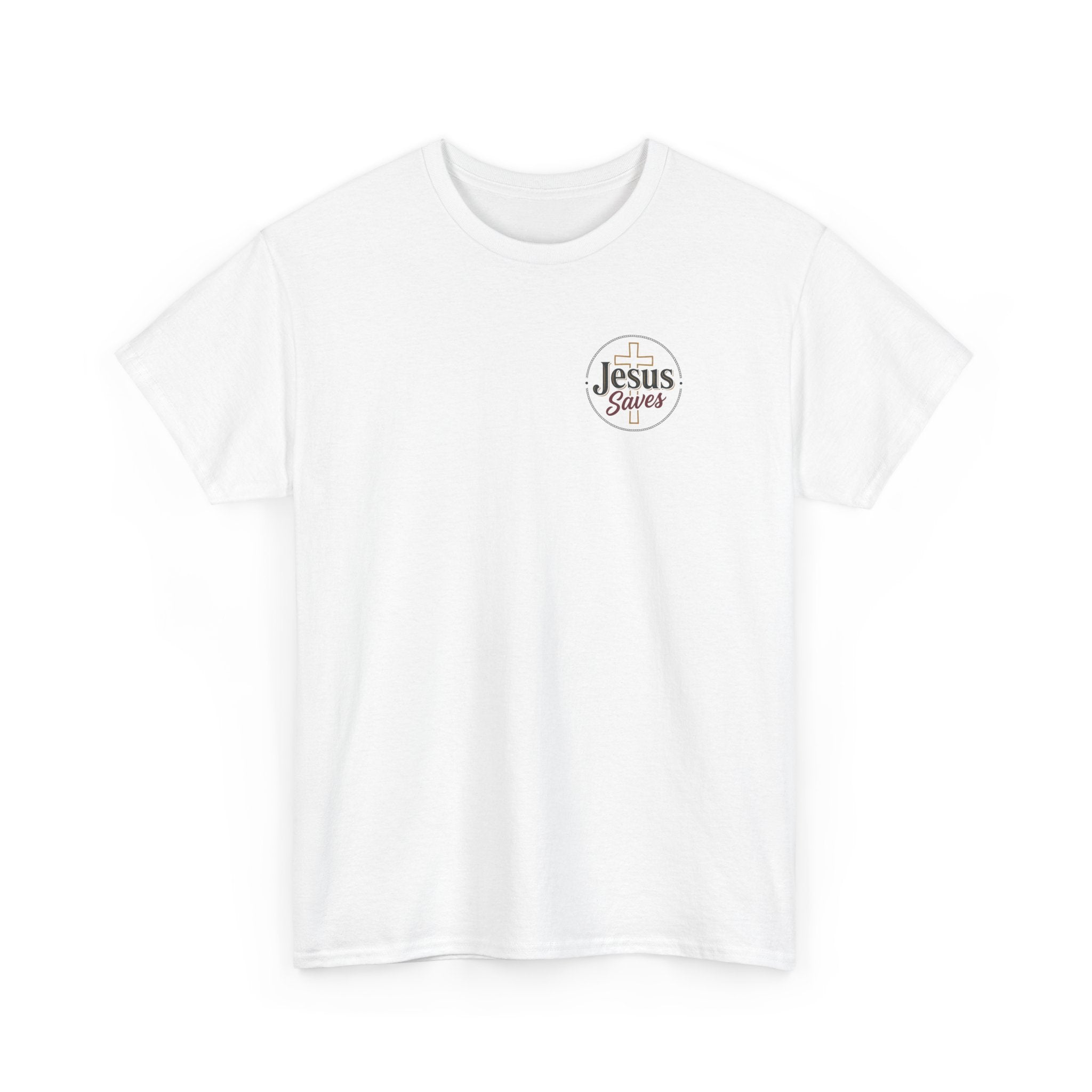 Jesus Saves Chest Logo T‑Shirt - Christian Faith Tee