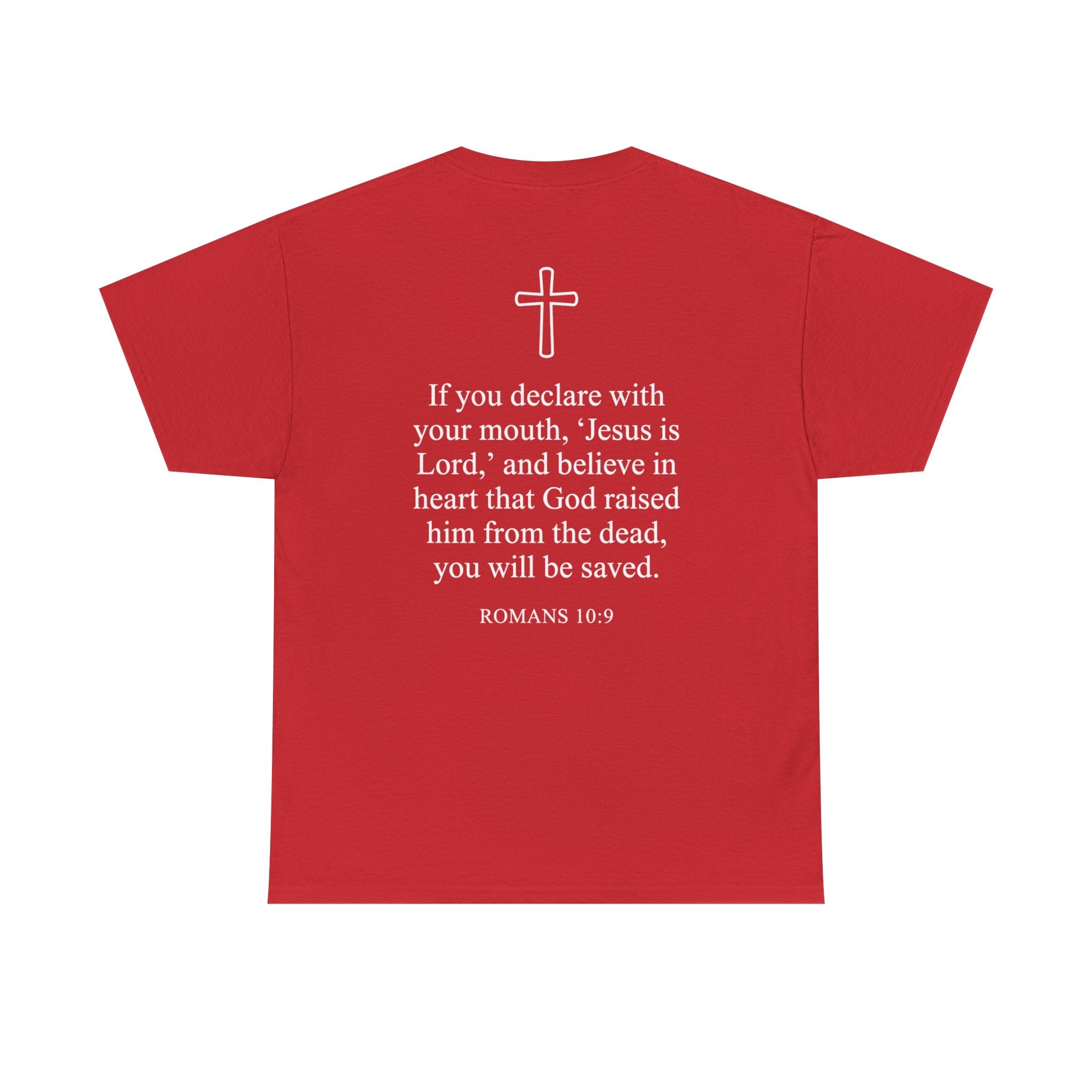 Christian T-Shirt — "Jesus Saves" Front & "Saved" Back