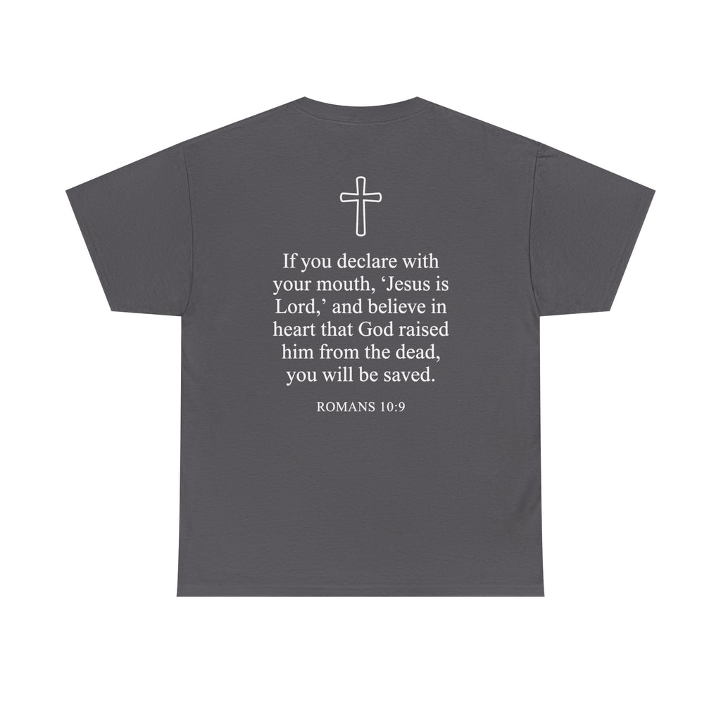 Christian T-Shirt — "Jesus Saves" Front & "Saved" Back
