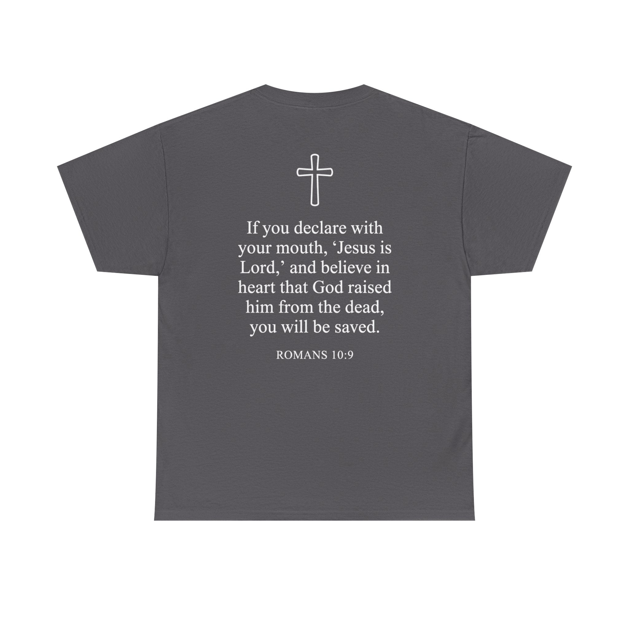 Christian T-Shirt — "Jesus Saves" Front & "Saved" Back