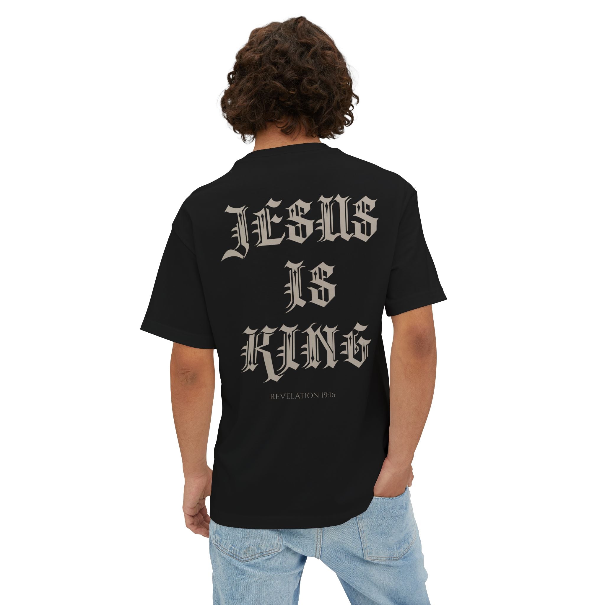 Jesus Is King Oversized Tee — Christian Boxy T‑Shirt