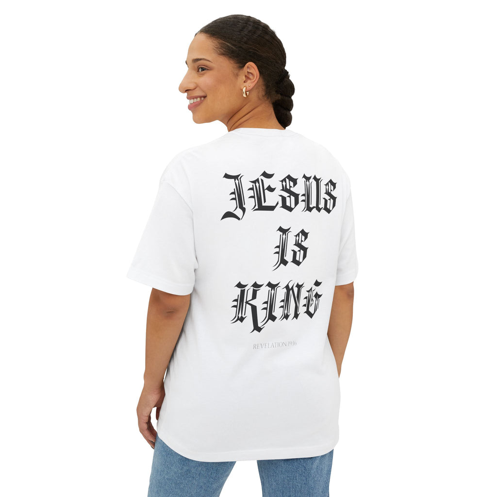 Jesus Is King Oversized Tee — Christian Boxy T‑Shirt